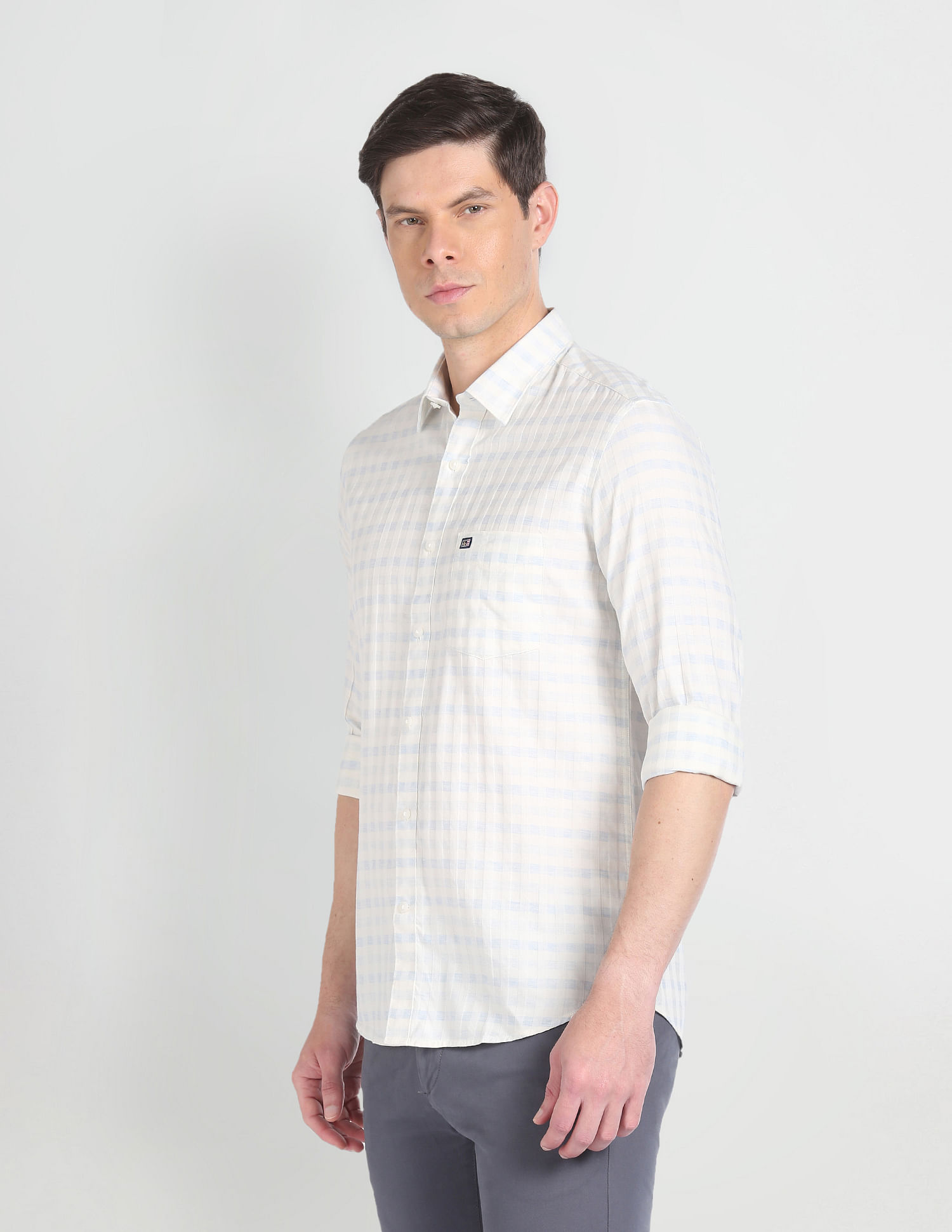 Arrow Sports Spread Collar Twill Shirt