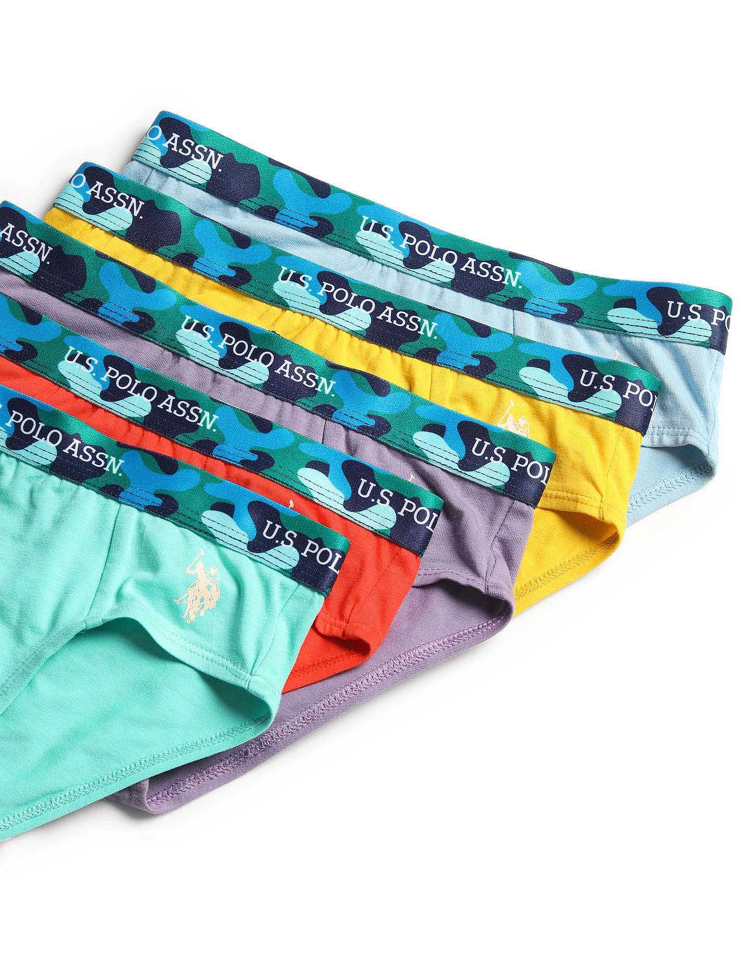 USPA Innerwear Boys Cotton Spandex Solid Briefs - Pack Of 5