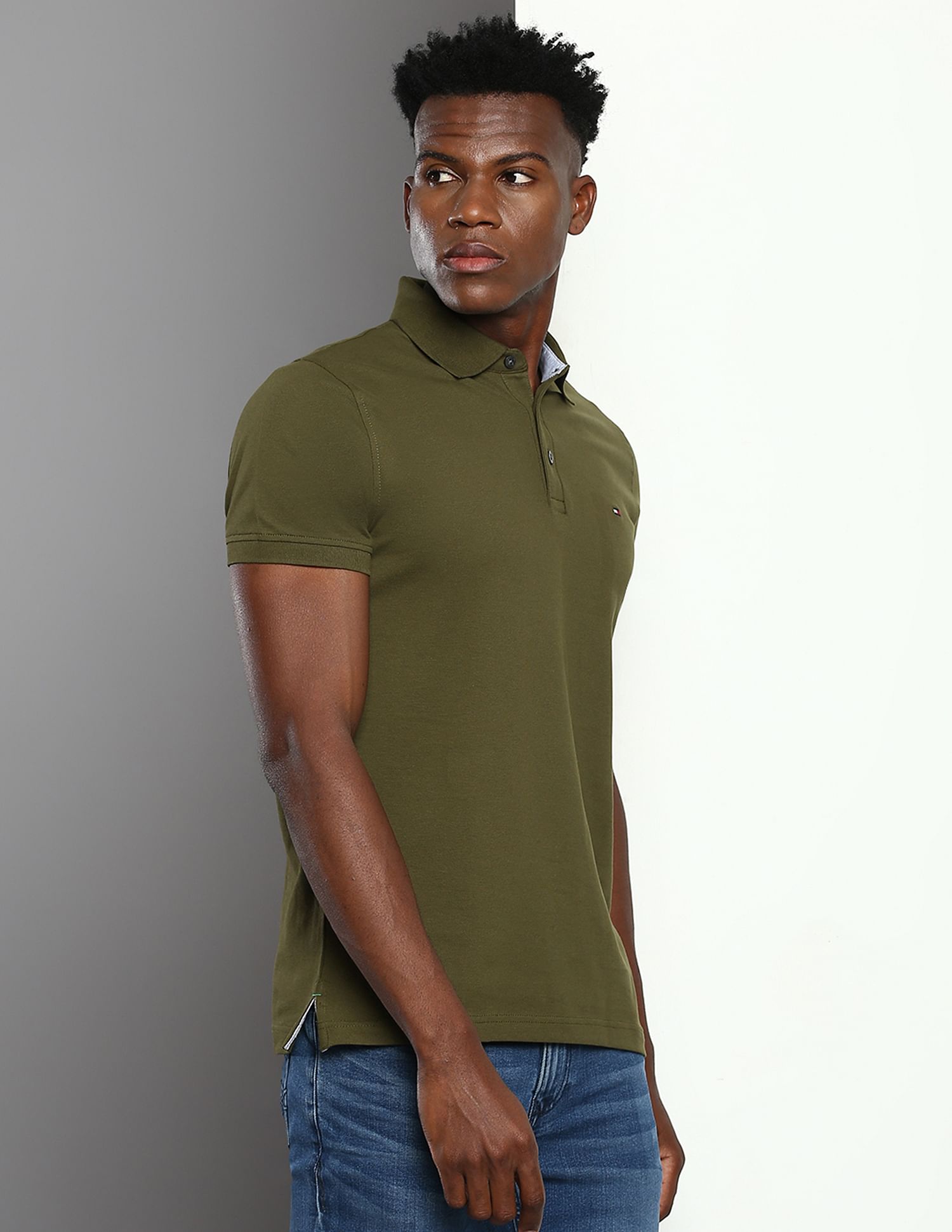 Stretch slim fit polo sale