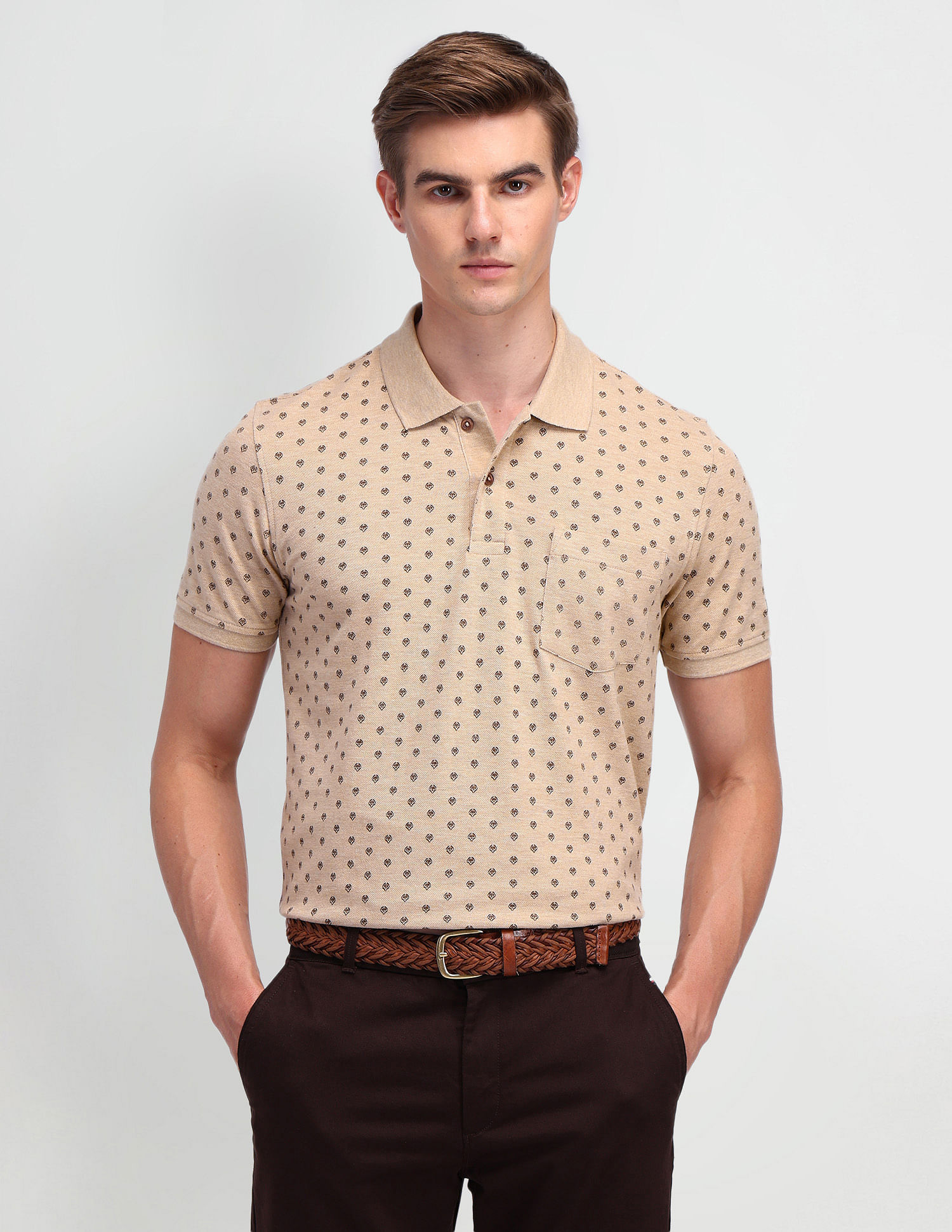 Arrow Sport All-Over Printed Regular Polo Shirt