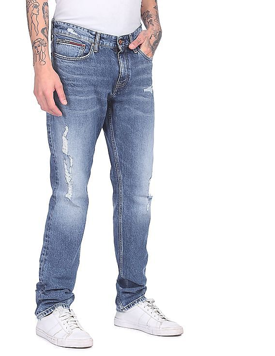 forestille Metropolitan jeg fandt det Buy Tommy Hilfiger Men Blue Scanton Slim Fit Distressed Jeans - NNNOW.com
