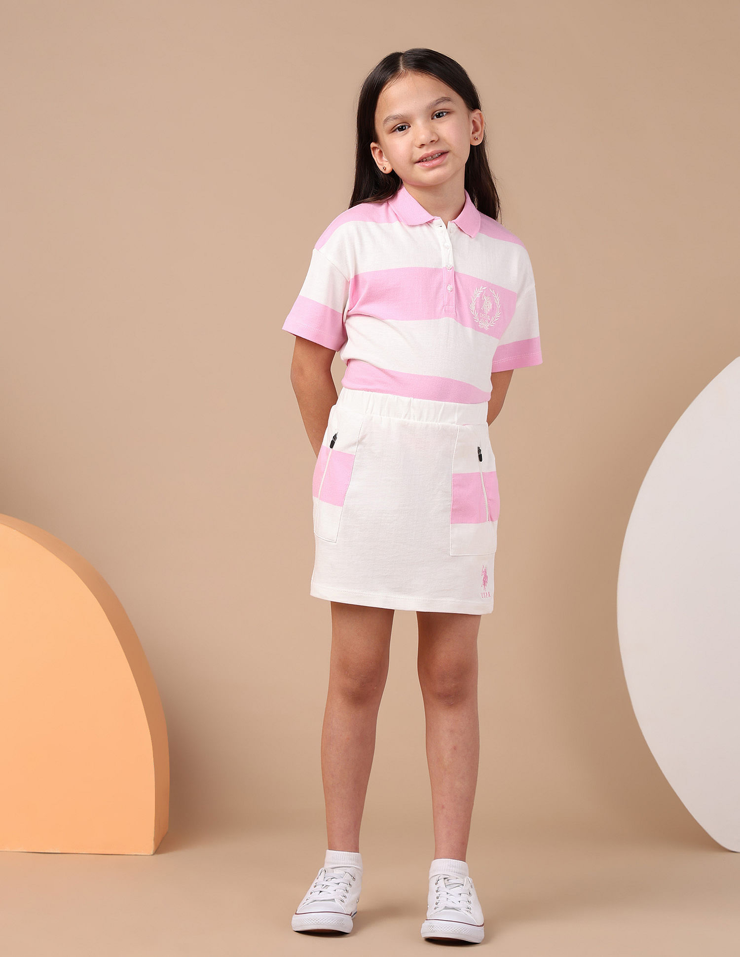 U.S. Polo Assn. Kids Girls Solid Mini Pencil Skirt