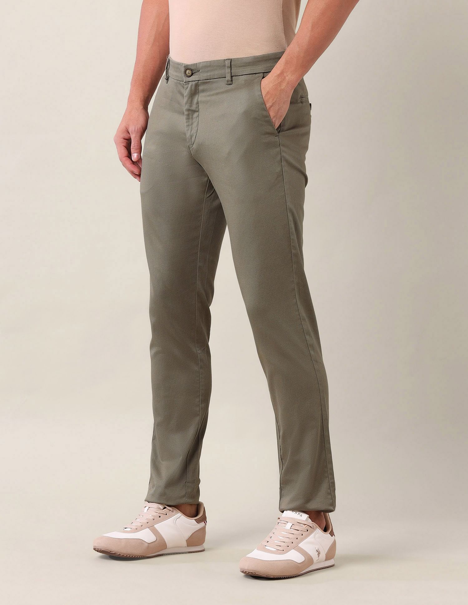 U.S. Polo Assn. Denver Slim Fit Solid Trousers
