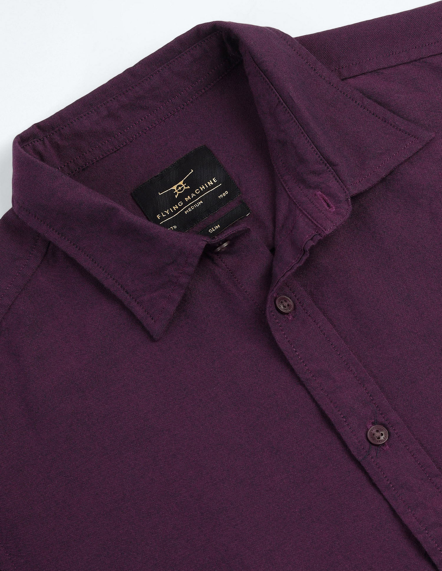 Flying Machine Cotton Dobby Slim Shirt