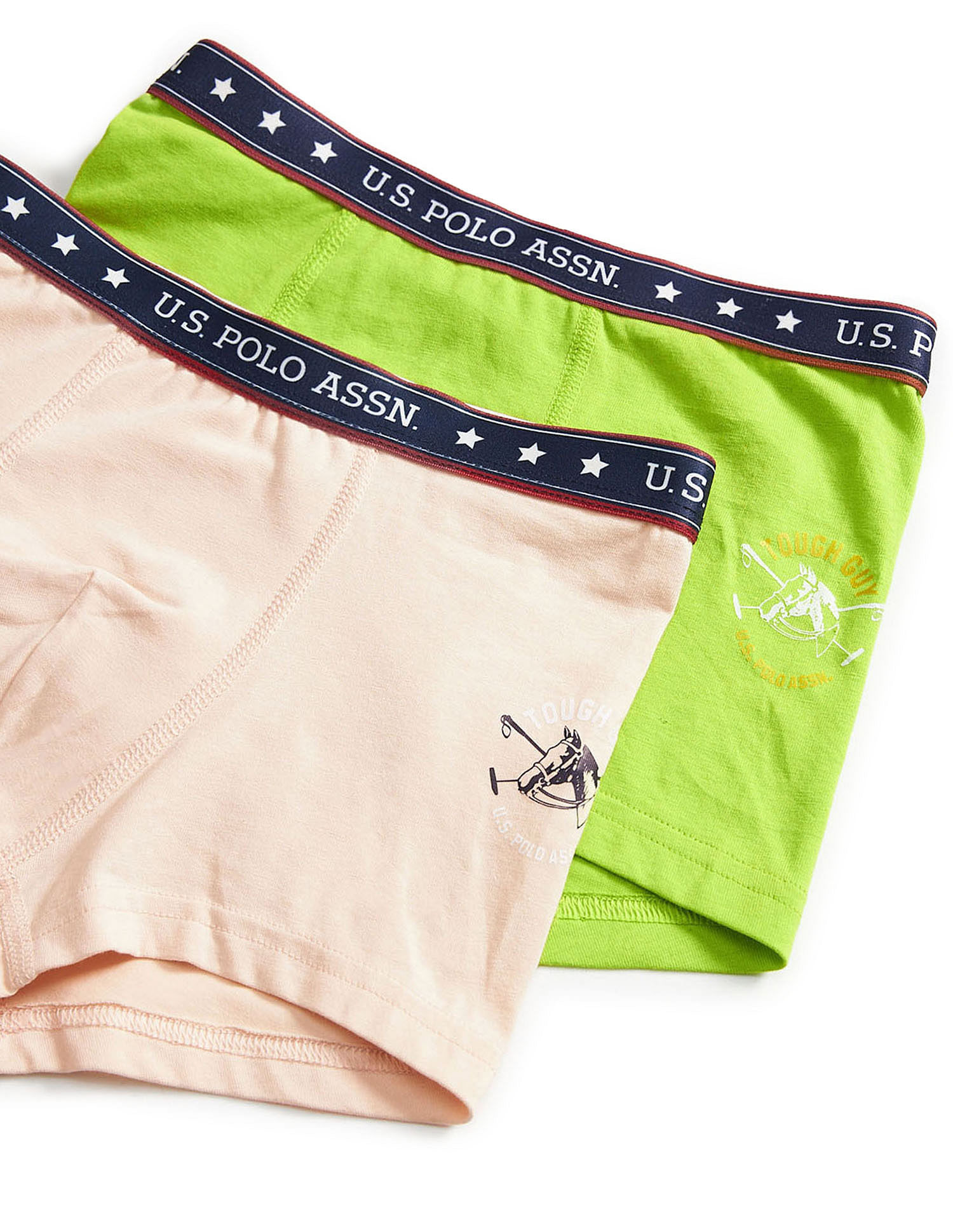 USPA Innerwear Boys Solid Cotton Spandex EKT03 Trunks - Pack Of 2