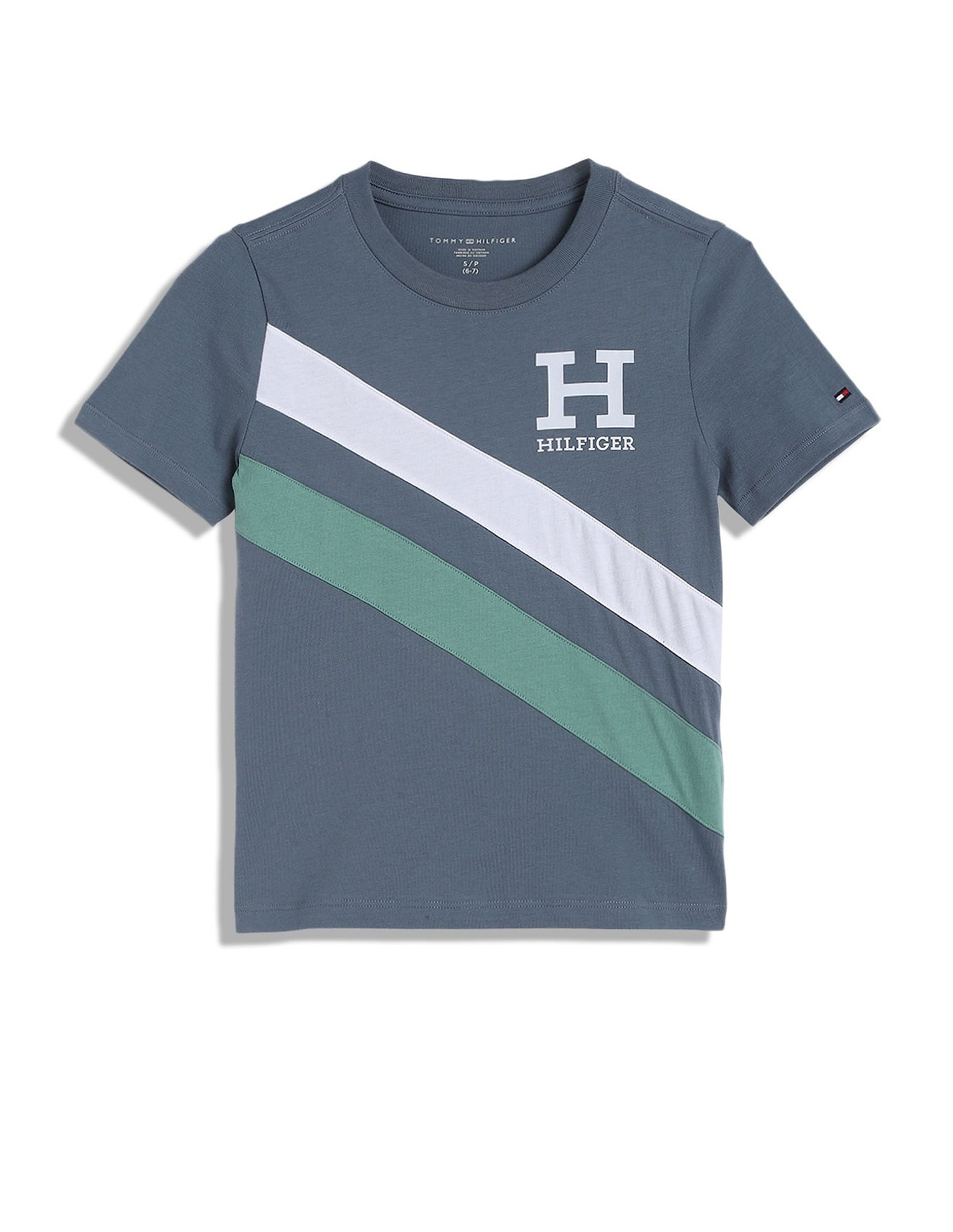 Tommy Hilfiger Kids Boys Striped Regular-Fit Cotton T-Shirt