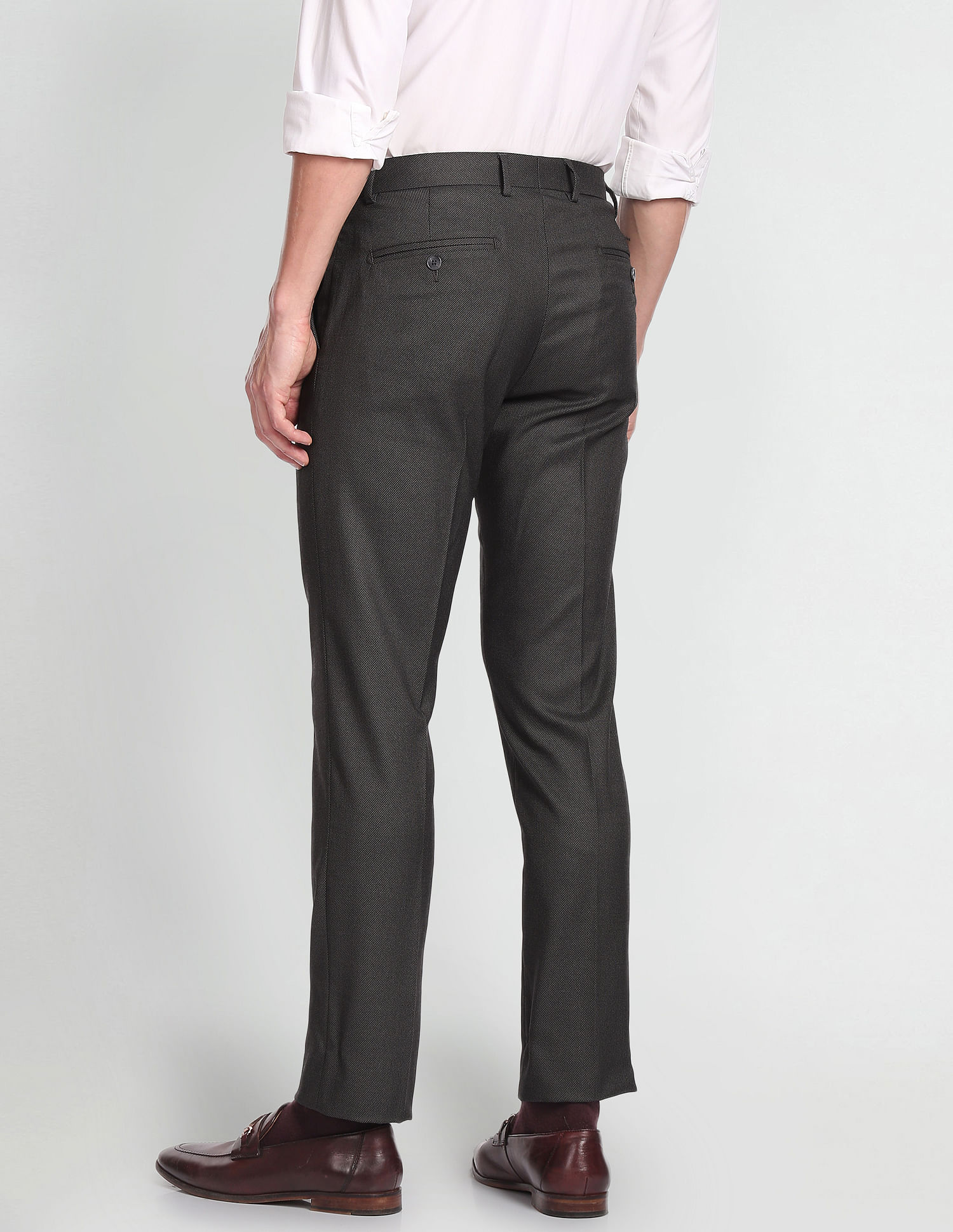 Arrow Hudson Tailored Regular Fit Dobby Formal Trousers