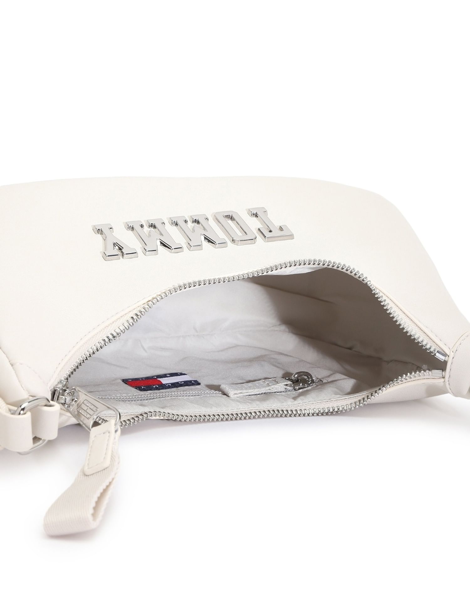 Tommy Hilfiger Logo Beige Pu Shoulder Bag