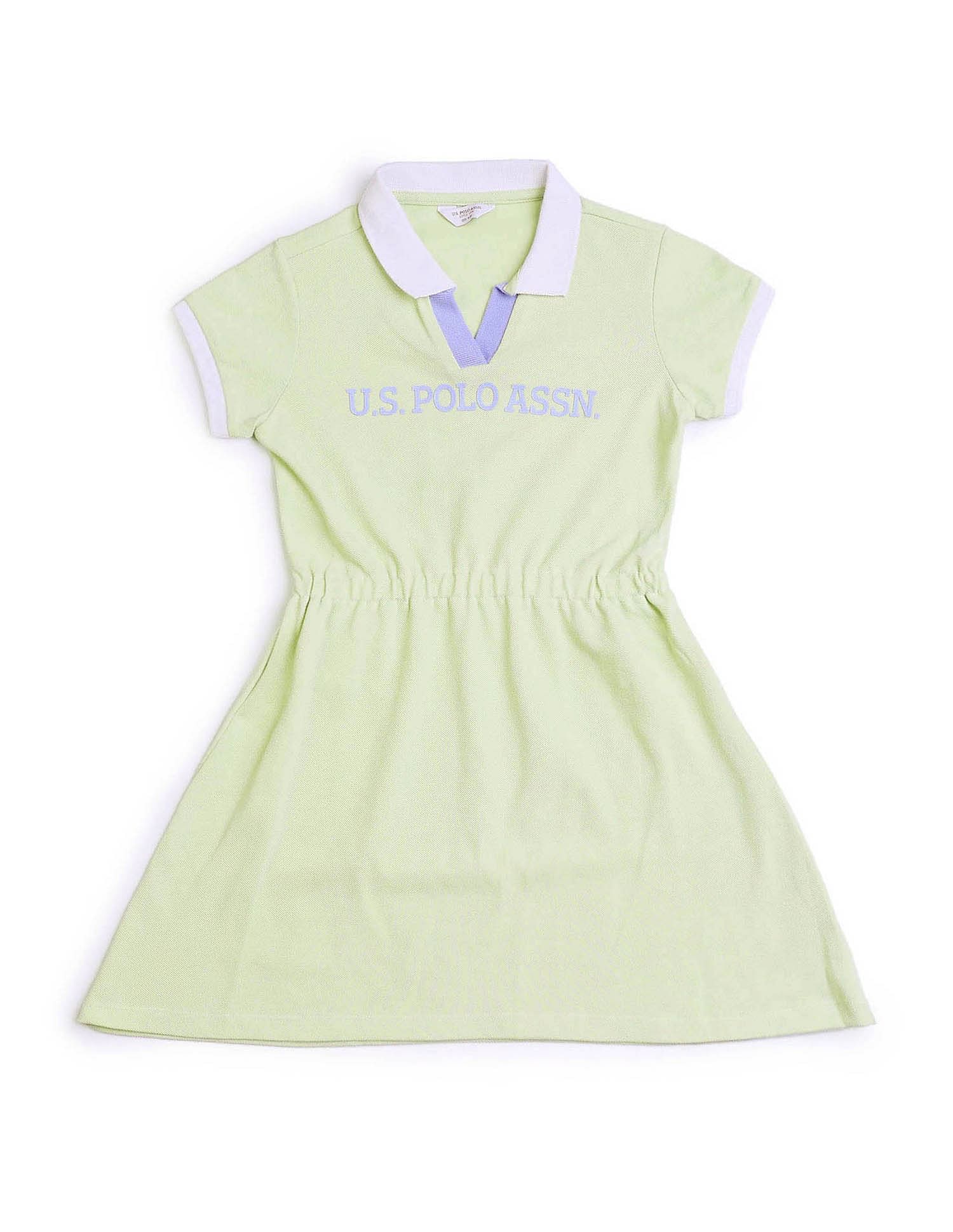 U.S. Polo Assn. Kids Girls Solid Skater Dress