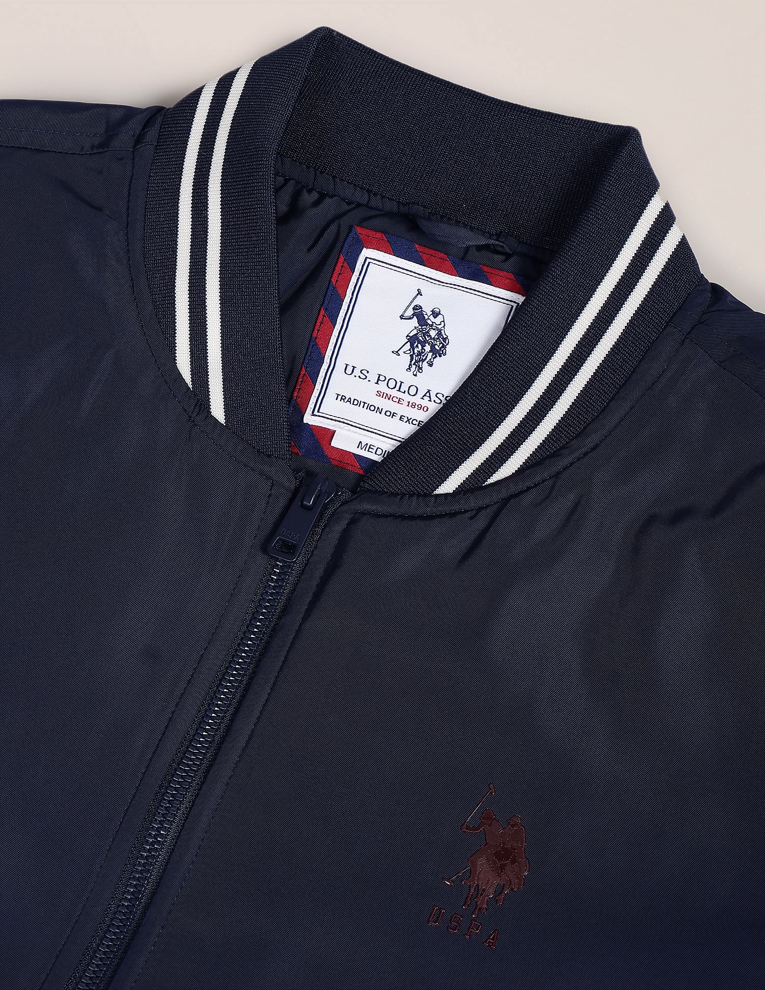 U.S. Polo Assn. Striped Detail Bomber Jacket
