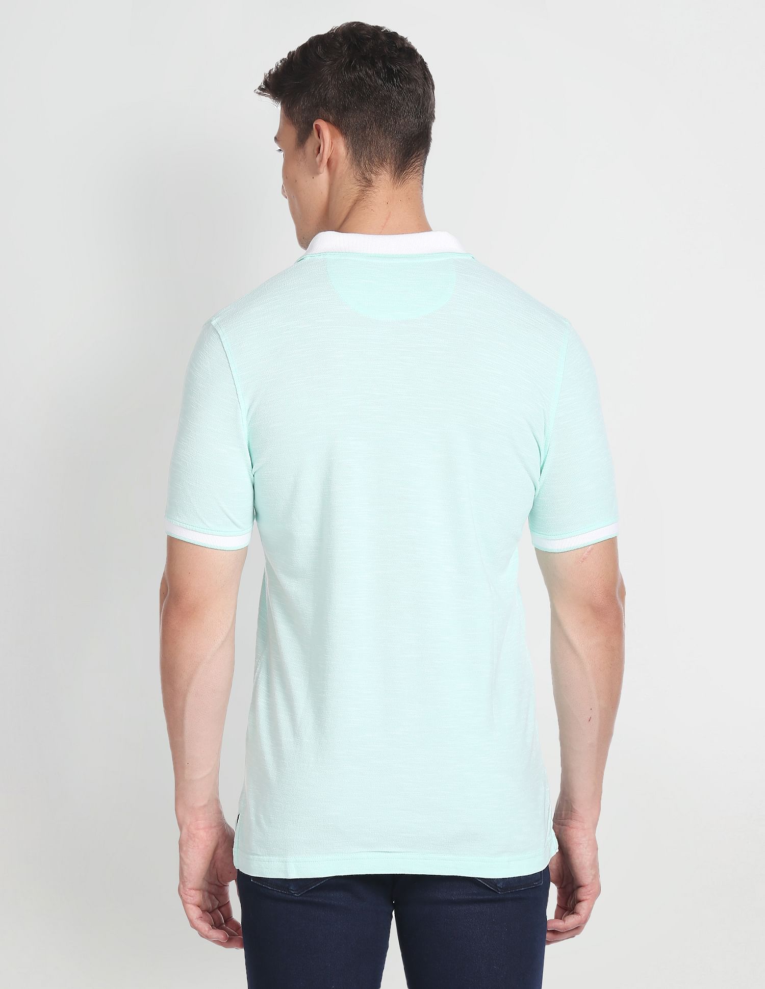 Arrow Sports Contrast Collar Cotton Polo Shirt