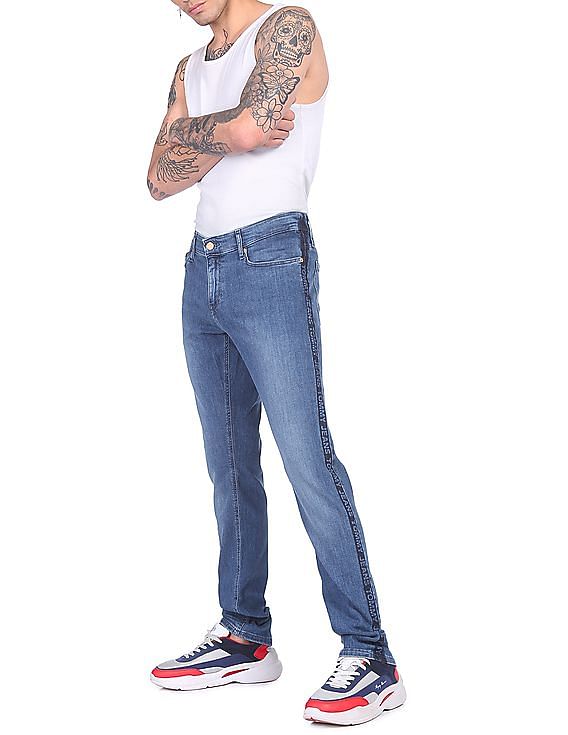 Tommy Hilfiger Men Blue Skinny Fit Stone Jeans NNNOW.com