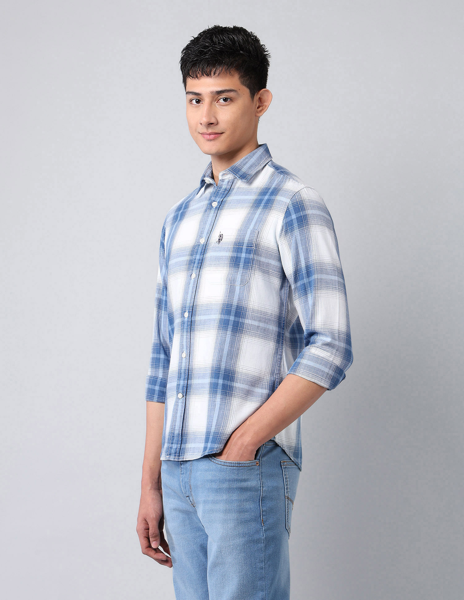 U.S. Polo Assn. Denim Co. Plaid Checked Twill Shirt