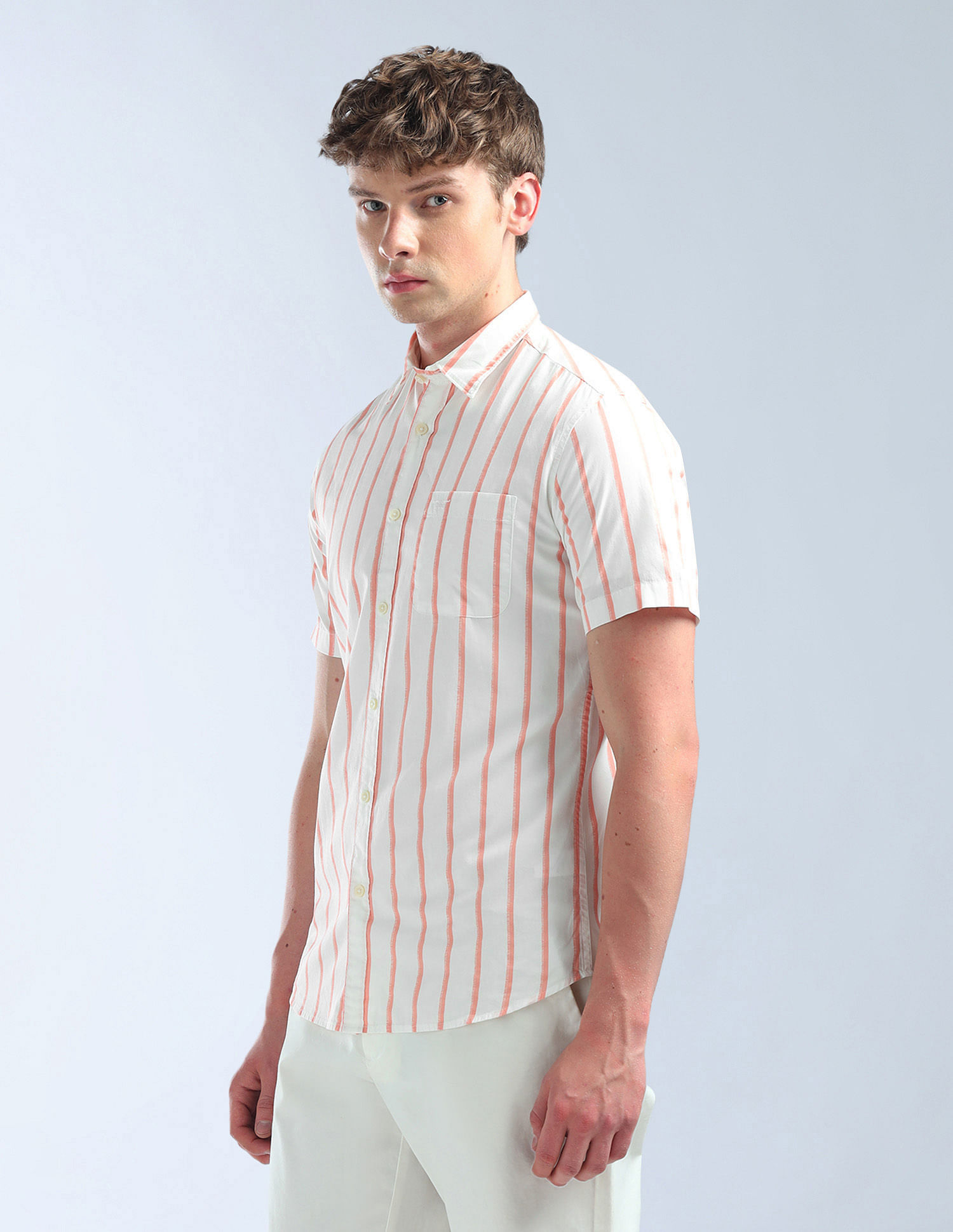 Flying Machine Vertical Striped Slim Fit Shirt