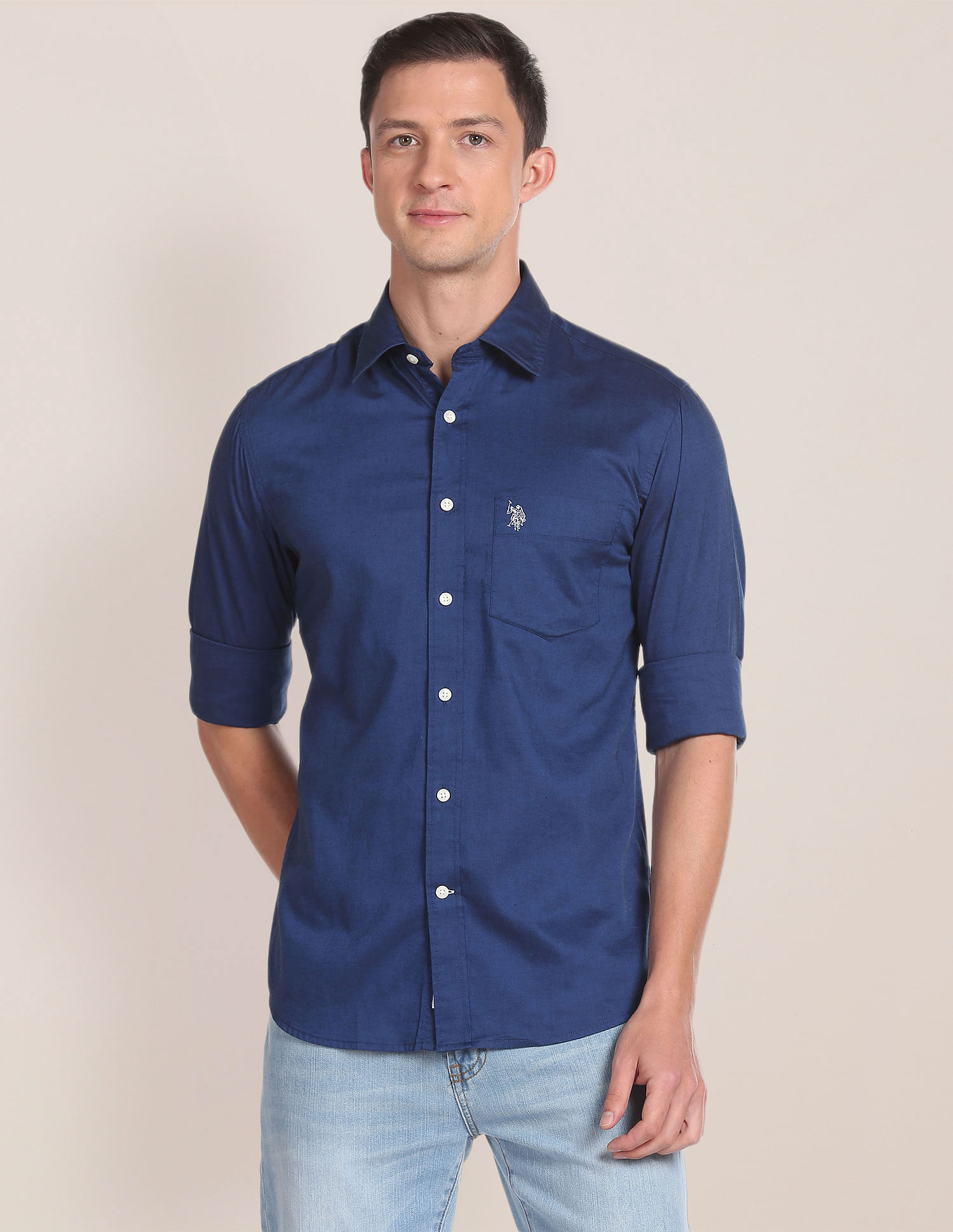 U.S. Polo Assn. Solid Cotton Tailored Shirt