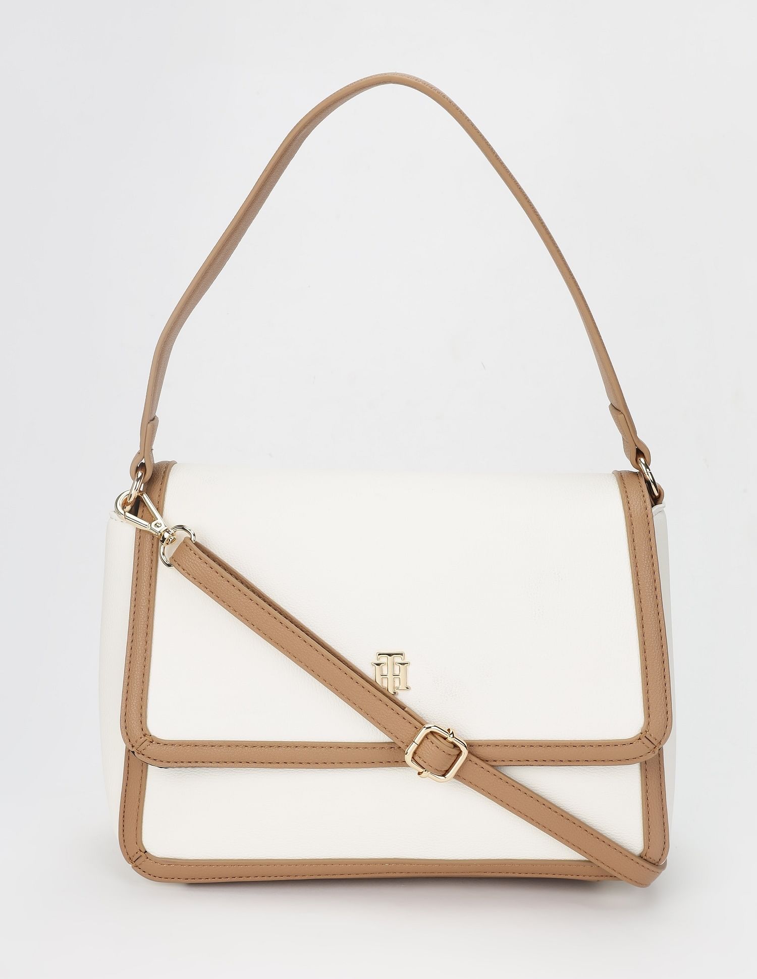 Tommy Hilfiger Solid Brown Pu Sling Bag