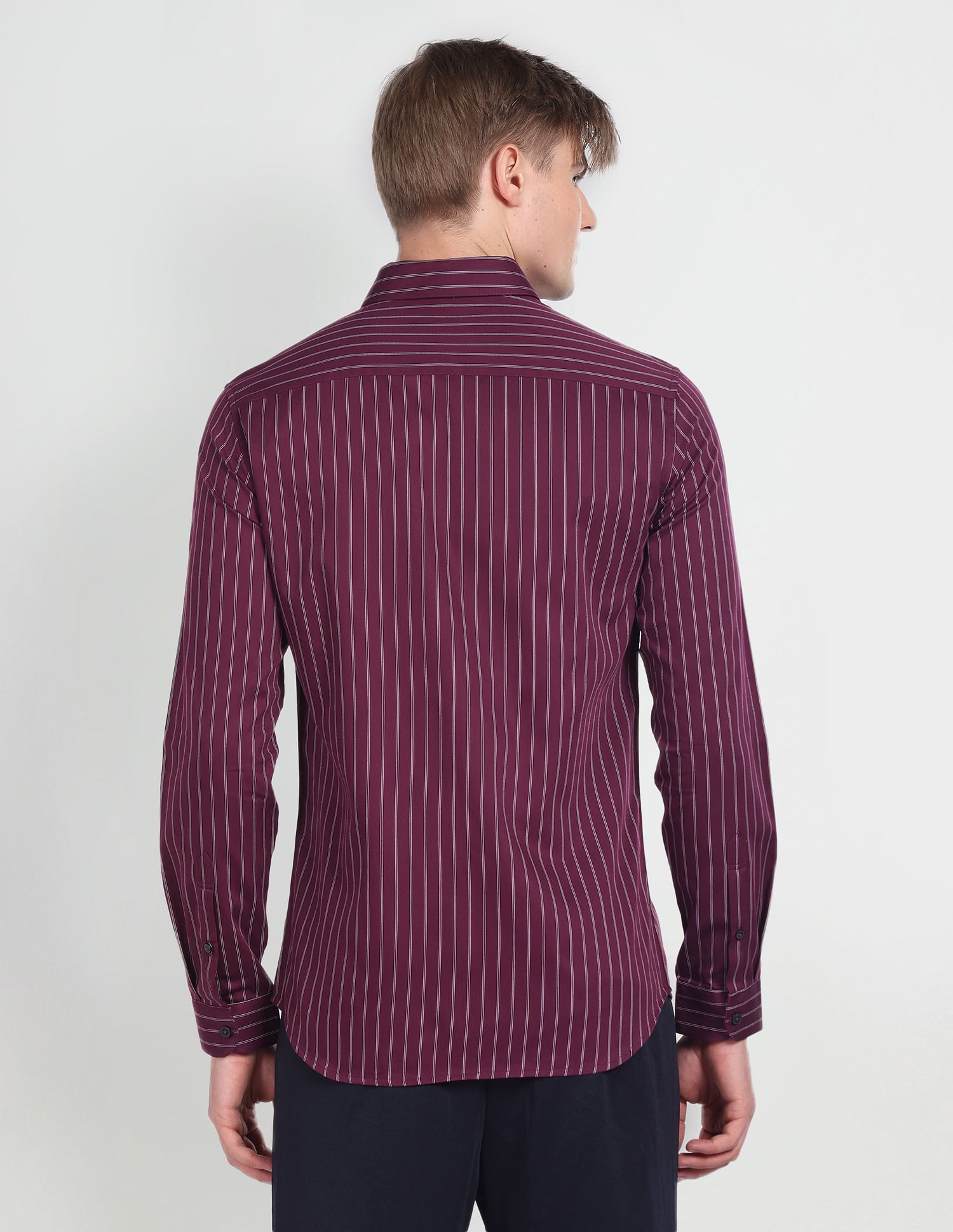 Flying Machine Vertical Stripe Slim Fit Shirt