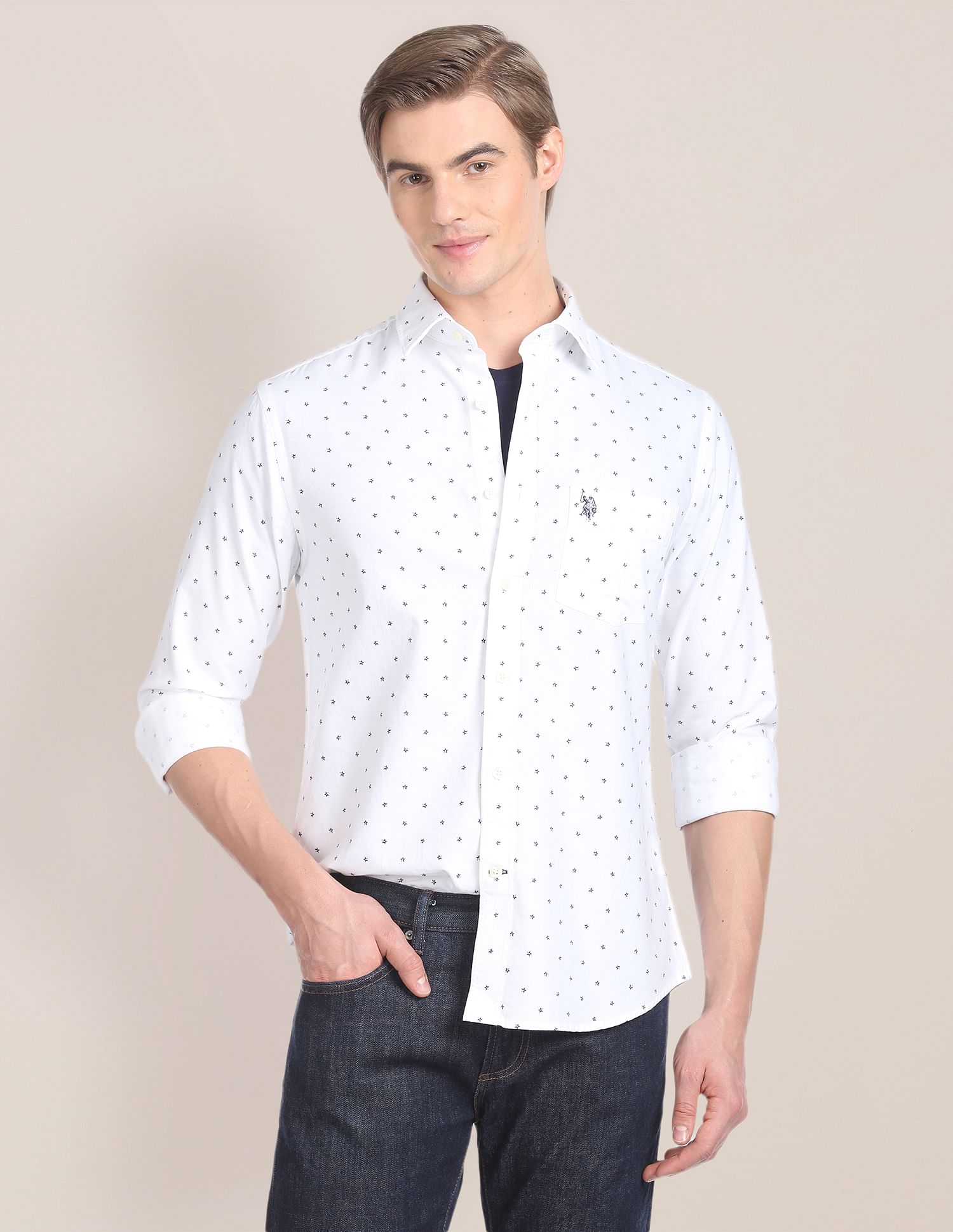 U.S. Polo Assn. Geometric Print Cotton Shirt