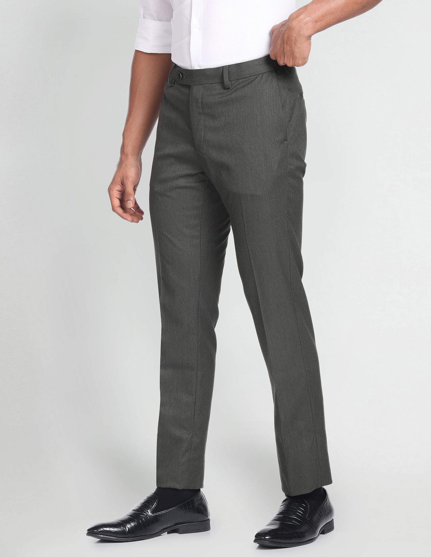 Arrow Dobby Hudson Regular Fit Trousers