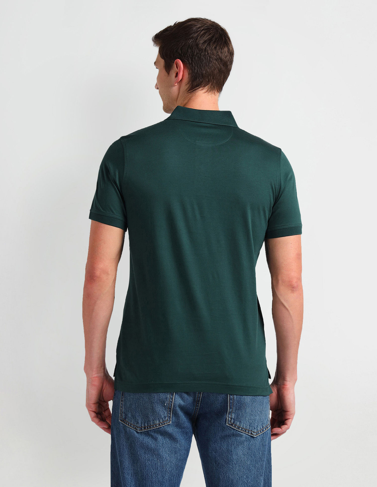 Arrow Pique Knit Solid Polo Shirt