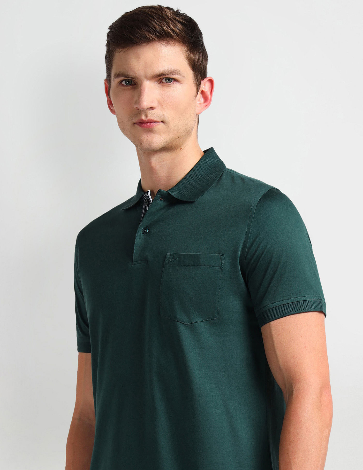 Arrow Pique Knit Solid Polo Shirt