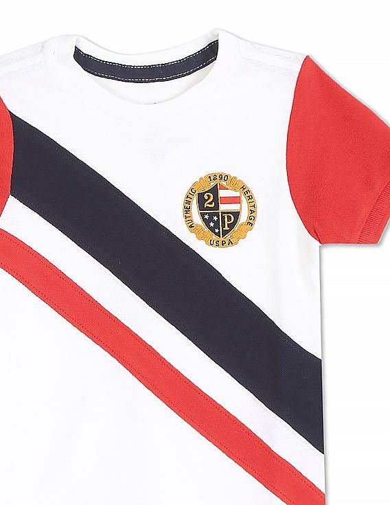 U.S. Polo Assn. Kids Boys Crew Neck Colour Block T-Shirt