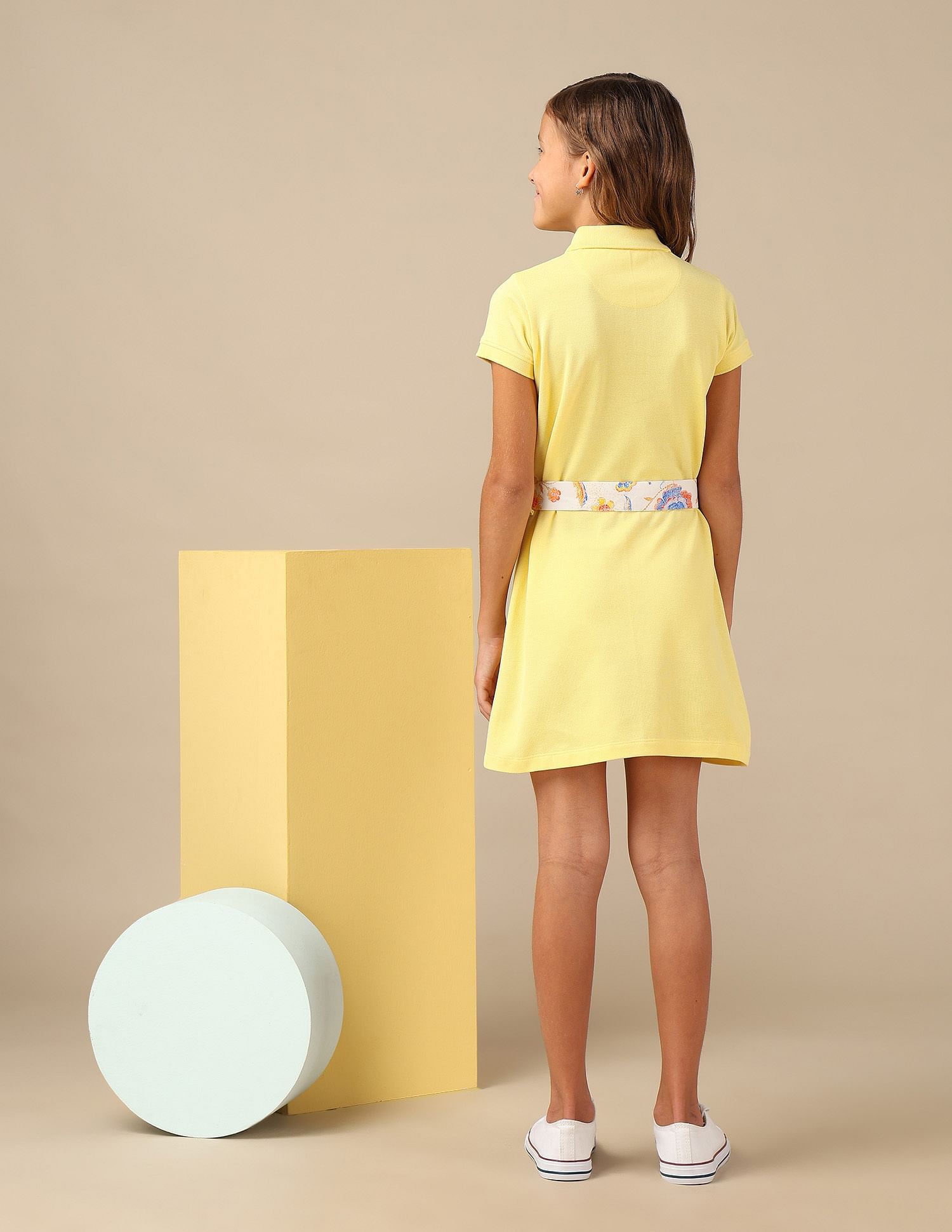 U.S. Polo Assn. Kids Girls Solid A Line Polo Dress