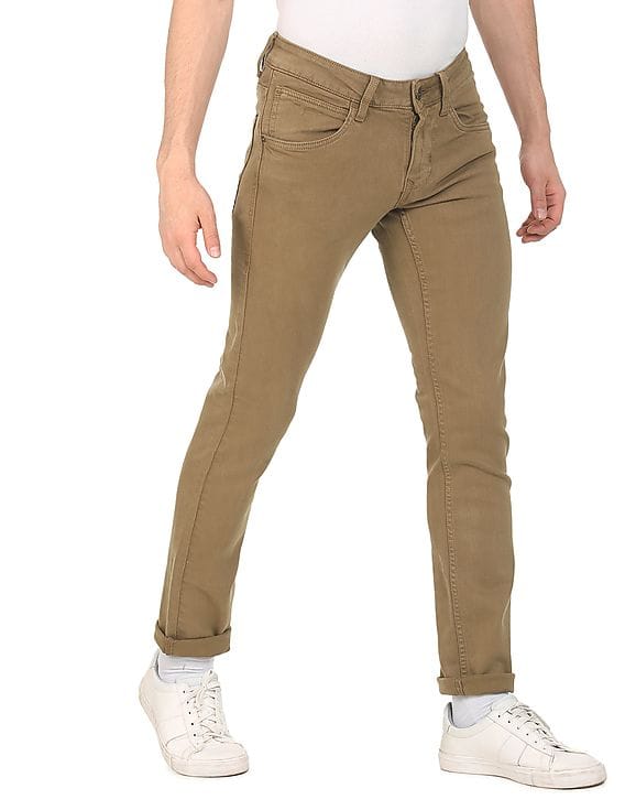 Buy Flying Machine Men Khaki Jackson Skinny Fit Low Rise Jeans - NNNOW.com