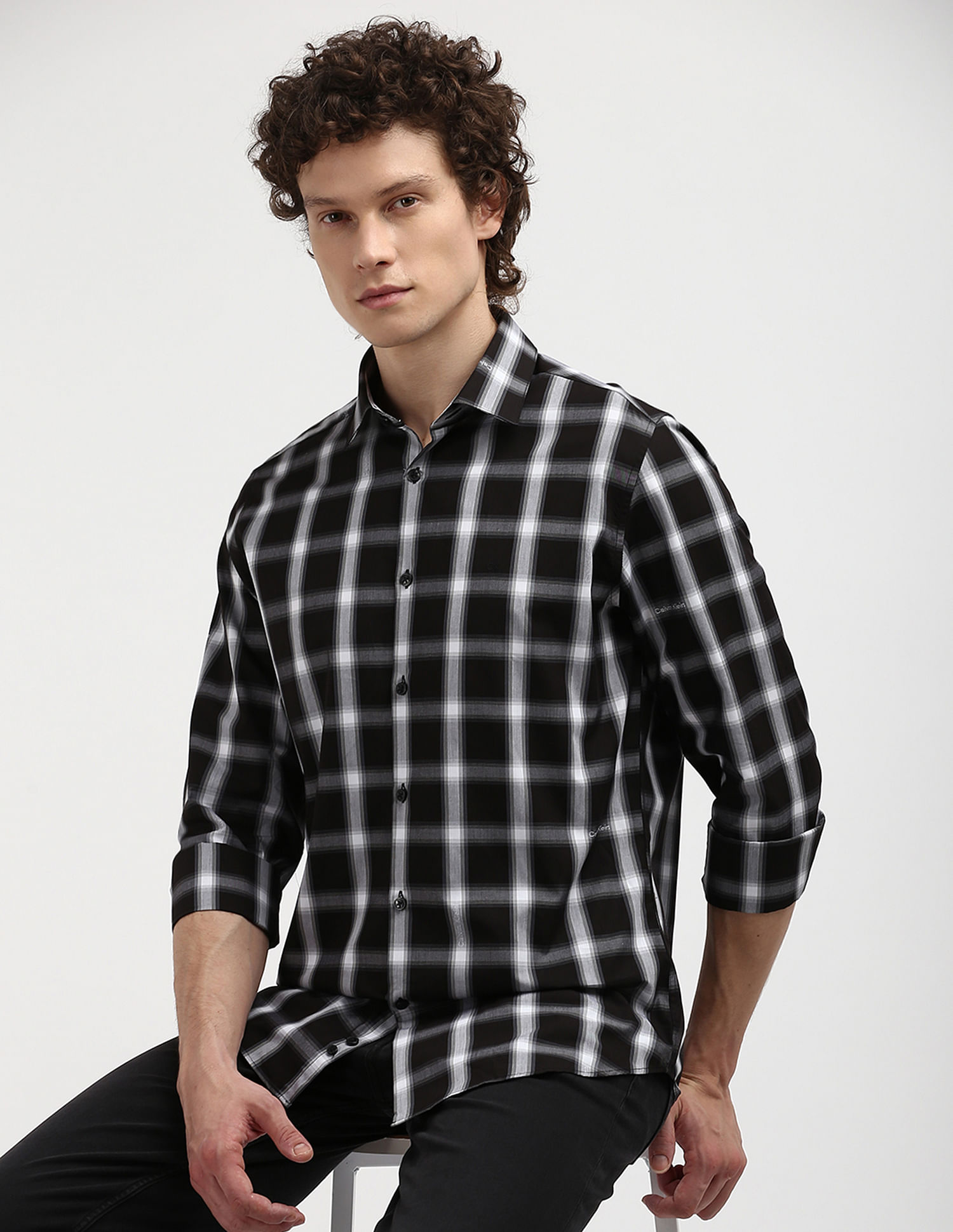 Calvin Klein Windowpane Check Twill Shirt