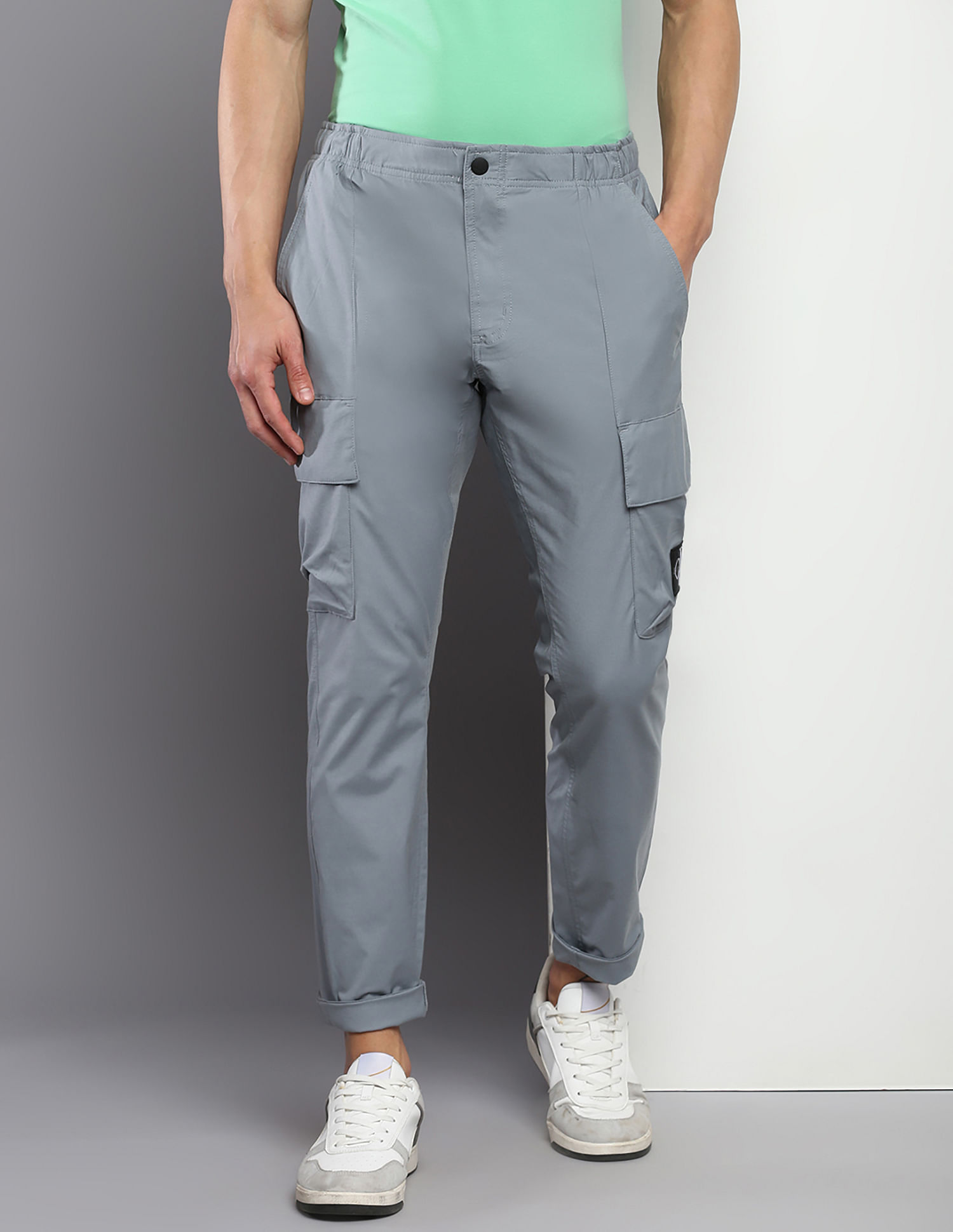 Calvin Klein Washed Regular Fit Cargo Short - Overcast Grey