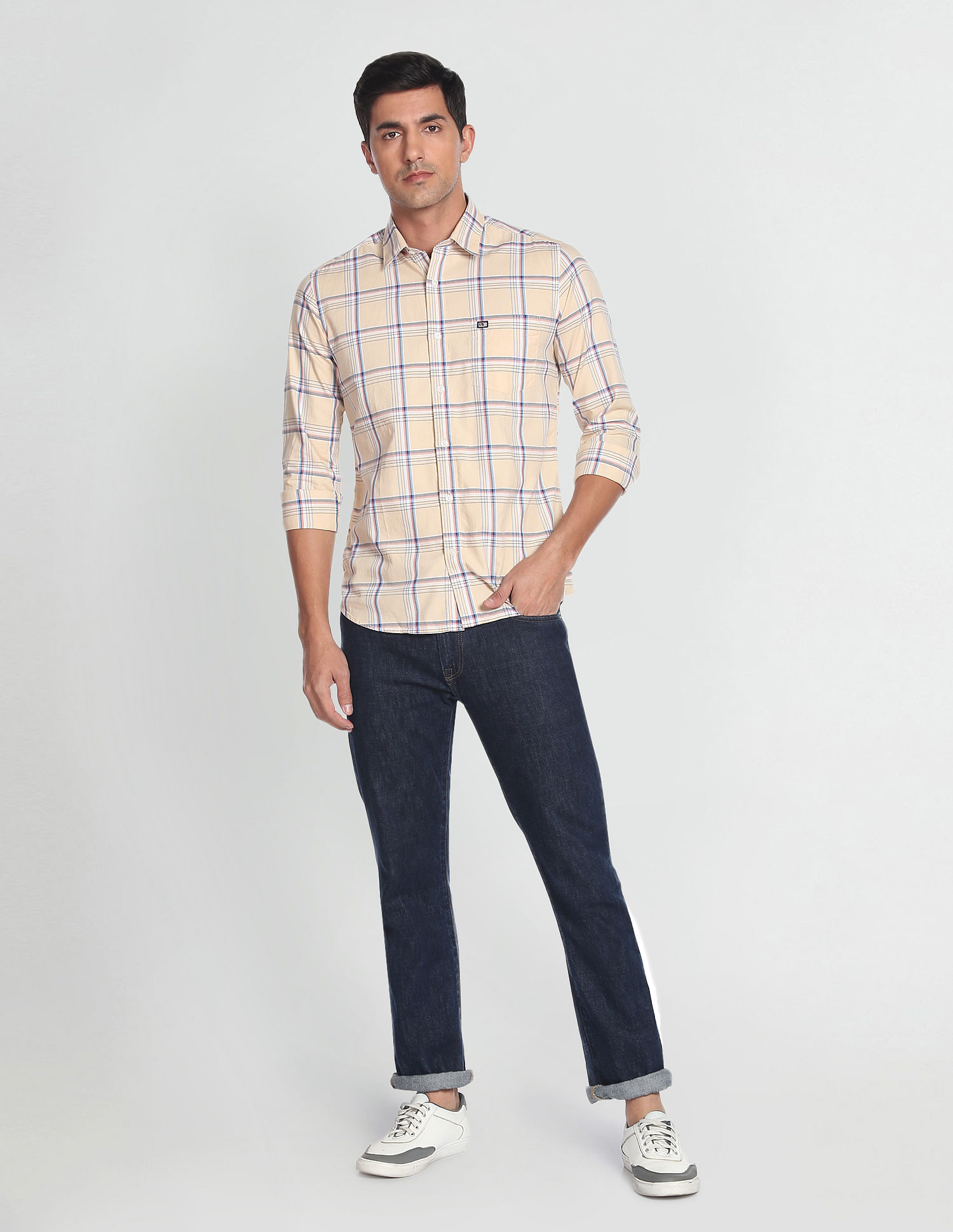 Arrow Sports Tartan Check Oxford Shirt