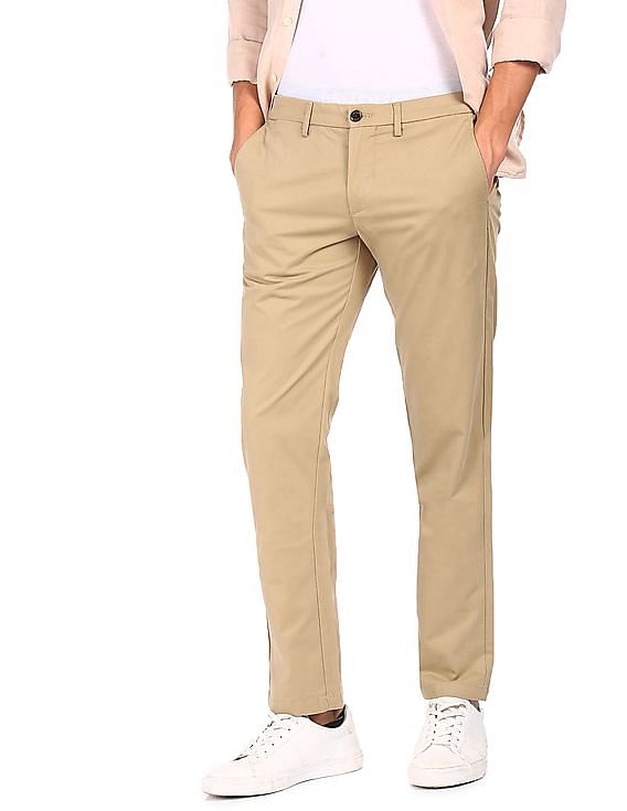Buy Men Olive Slim Fit Textured Casual Trousers Online  776321  Allen  Solly