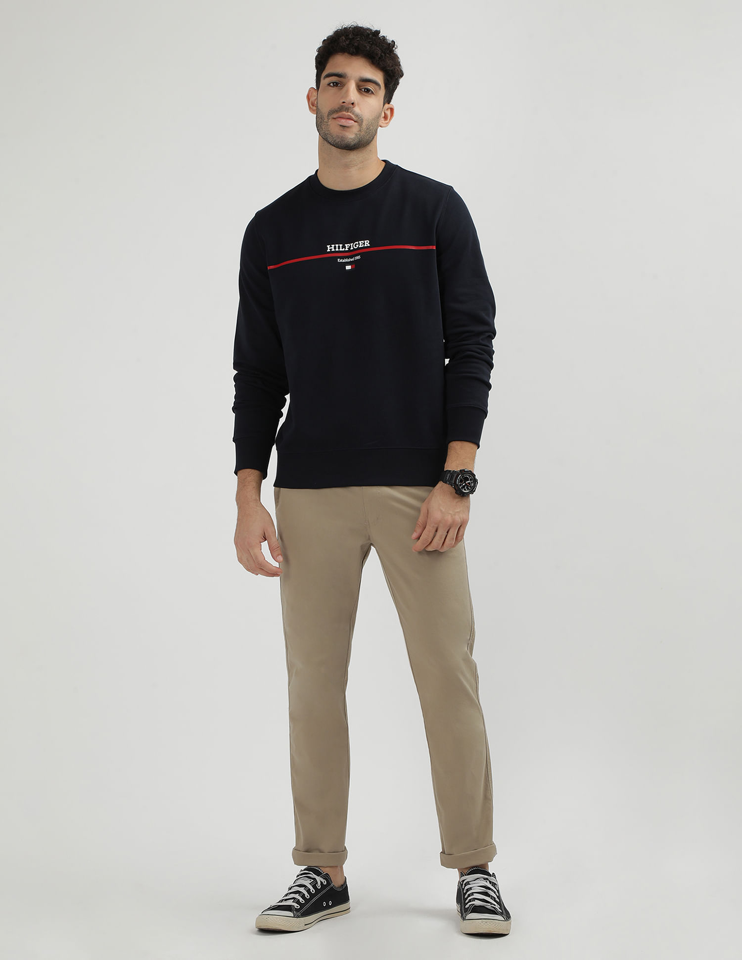 Tommy Hilfiger Crew Neck Brand Print Sweatshirt