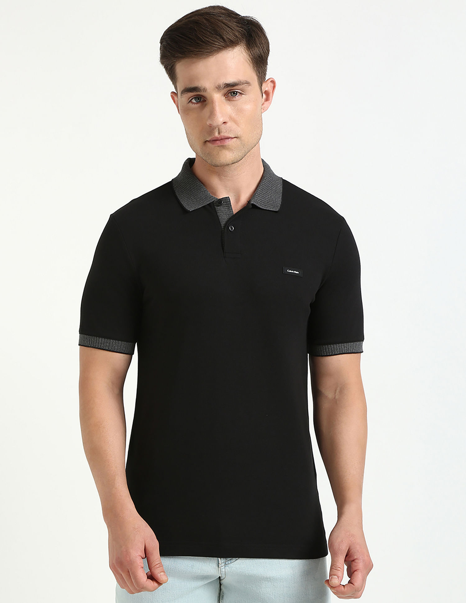 Calvin Klein Jeans Mens Slim Solid Polo Shirt