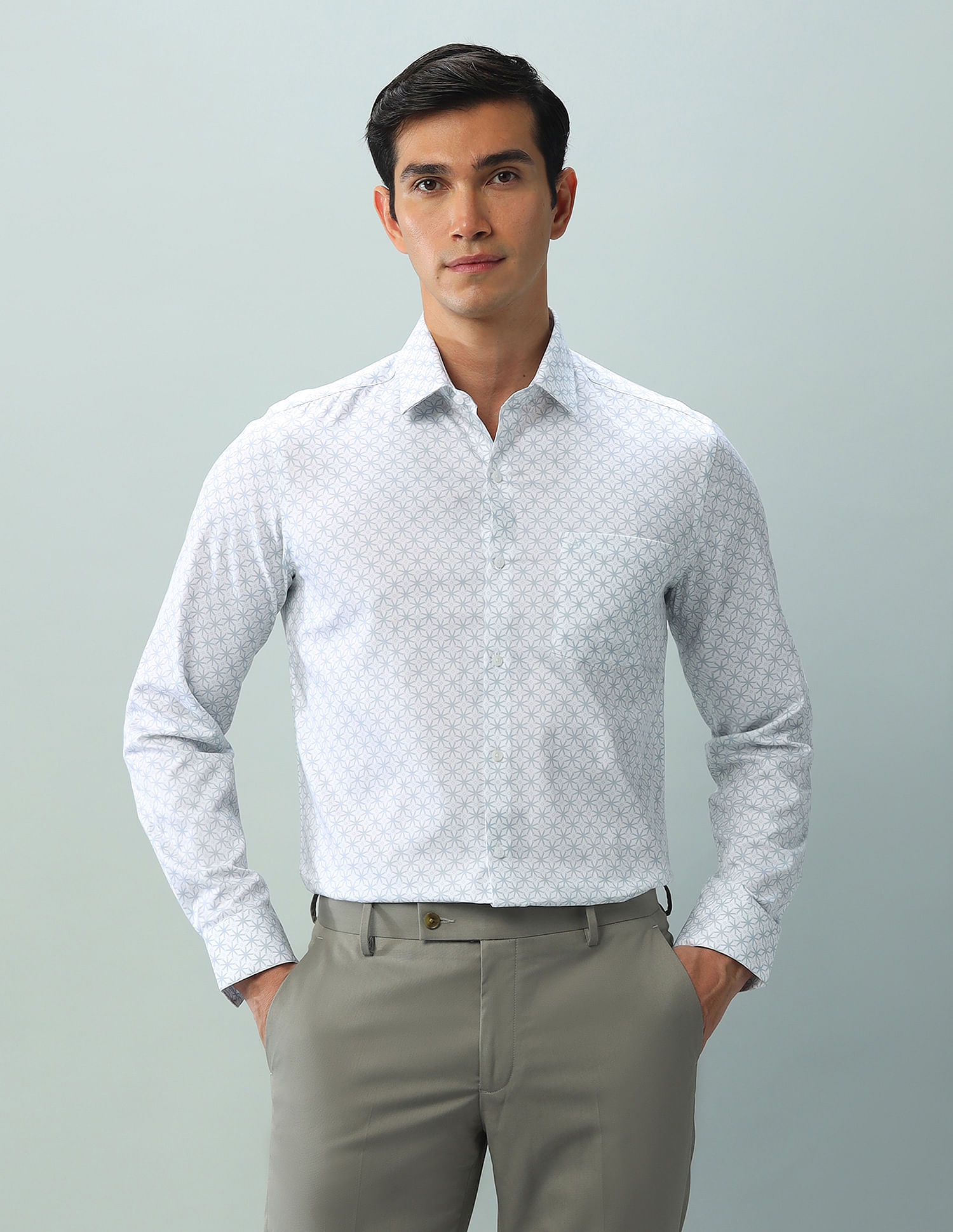Arrow Slim Fit Twill Printed Shirt