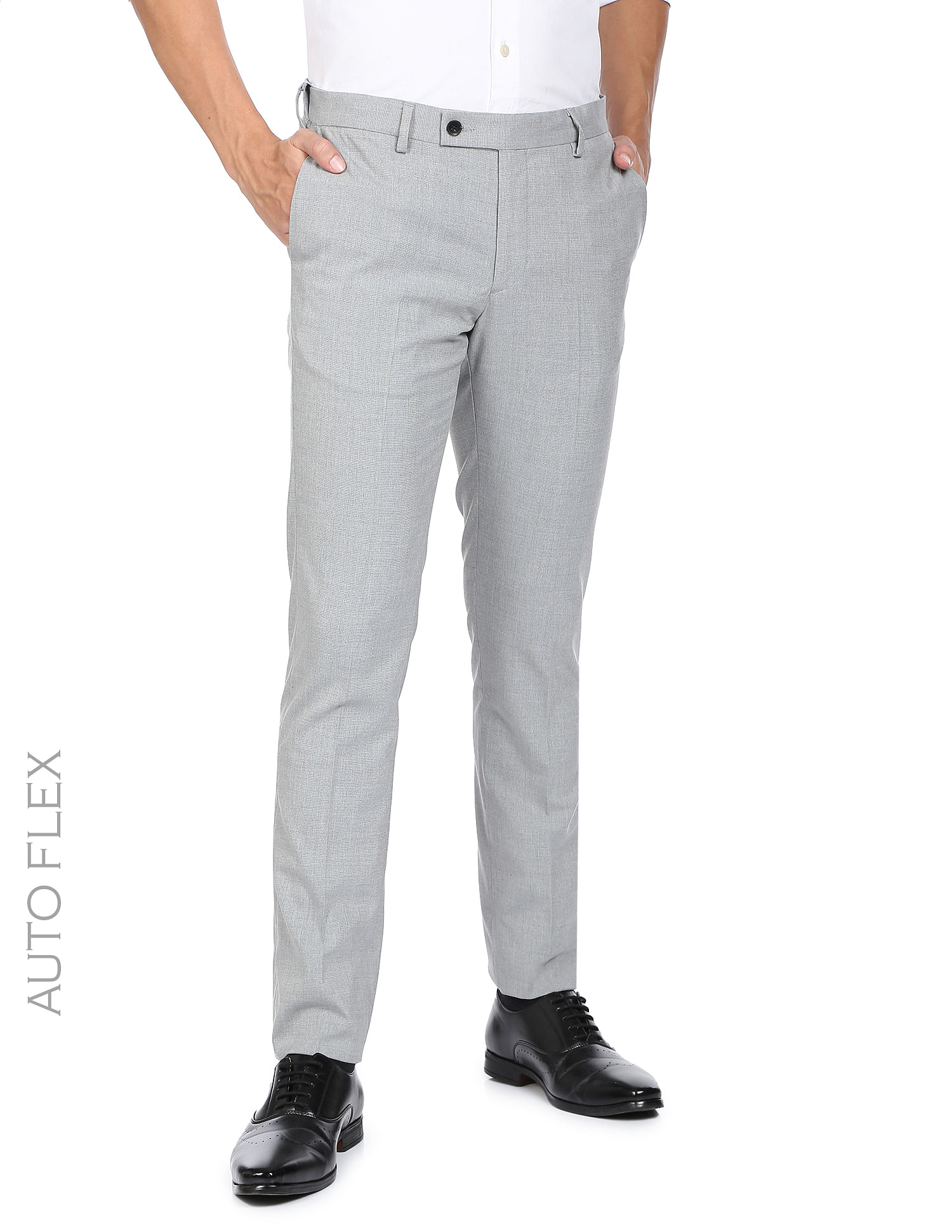 Buy Arrow Mid Rise Hudson Tailored Fit Formal Trousers - NNNOW.com