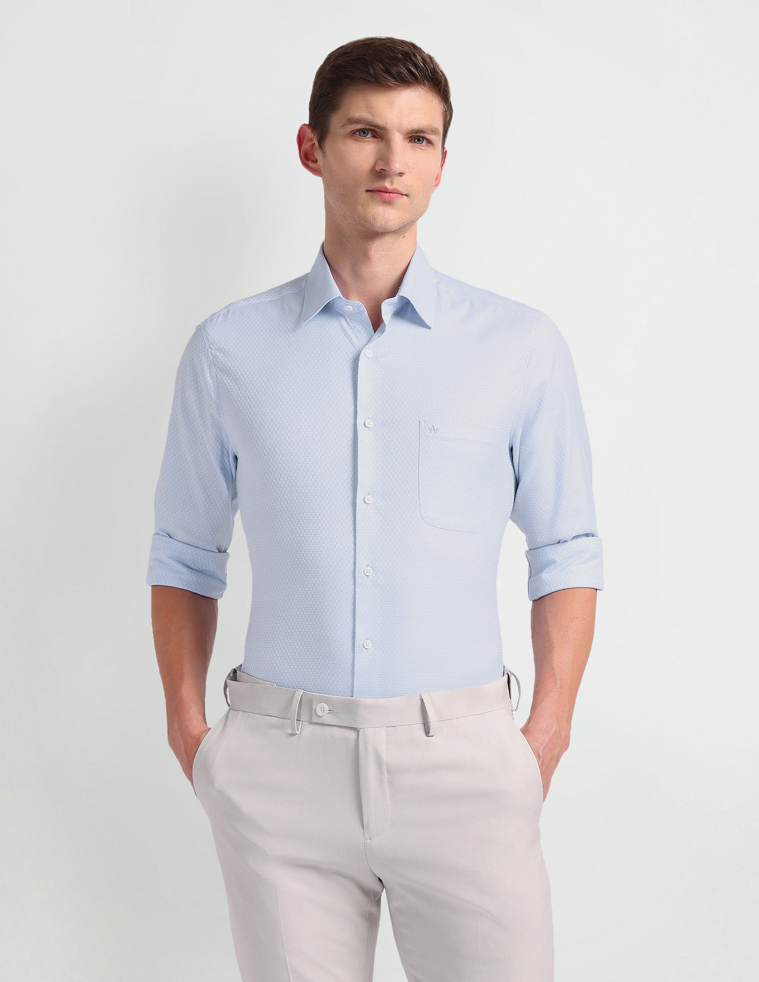 Arrow Geometric Patterned Dobby Shirt