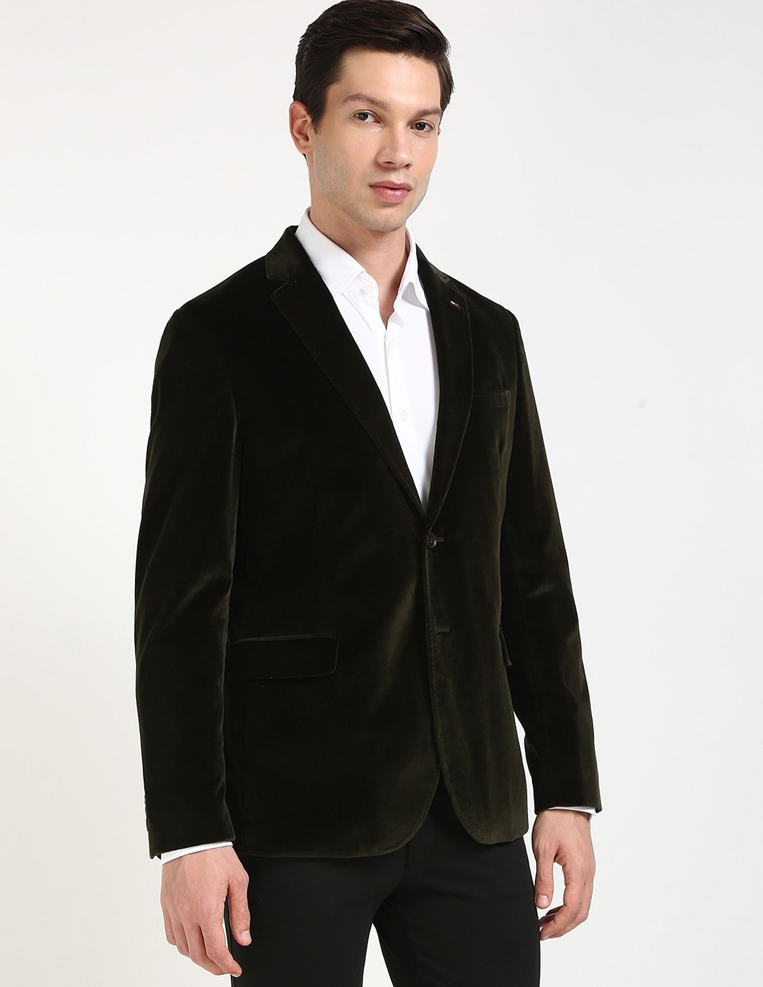 Tommy Hilfiger Solid Regular-Fit Cotton Blazer