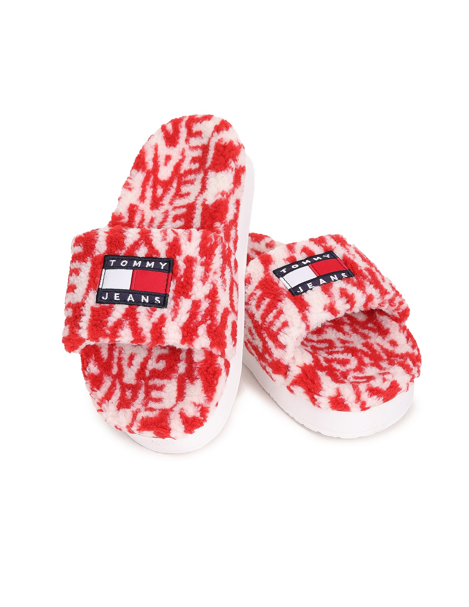 Tommy hilfiger red discount slides