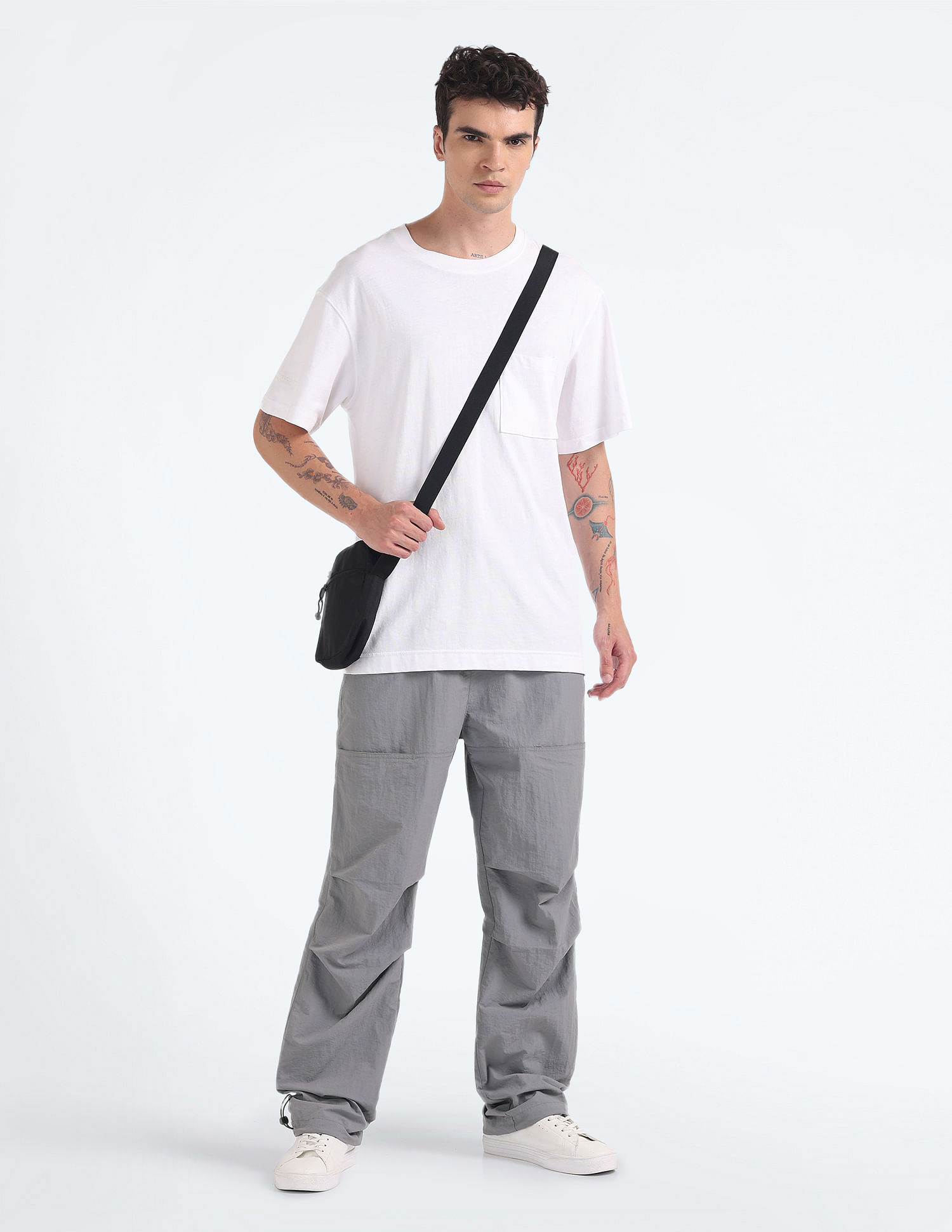 Flying Machine Mid Rise Loose Fit Cargo Pants