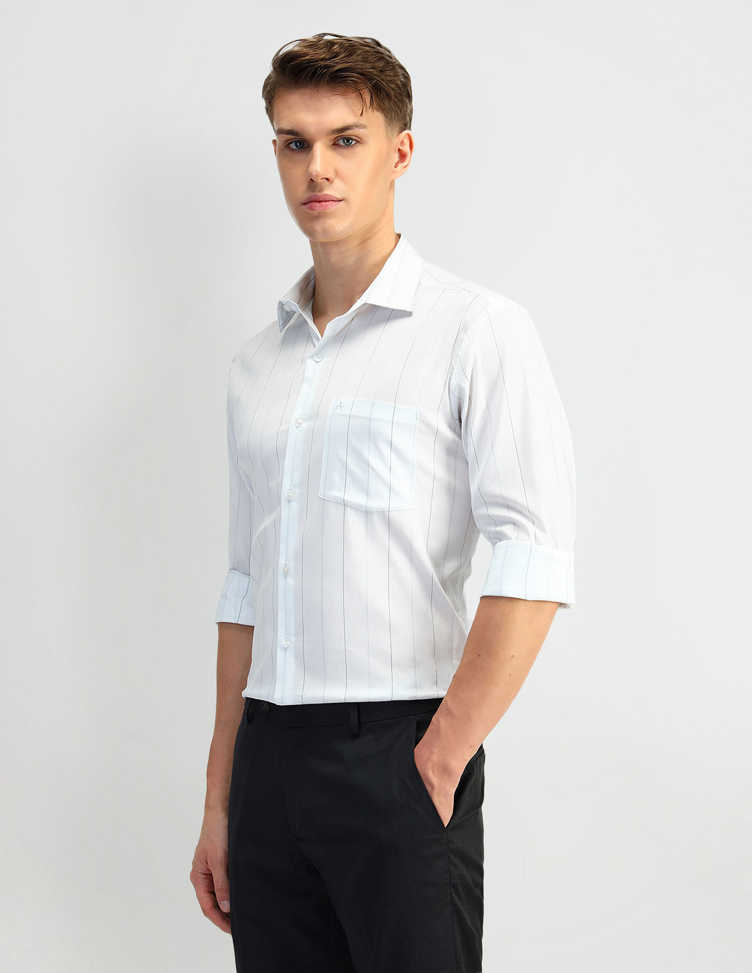 Arrow Liberty Classic Fit Vertical Striped Shirt