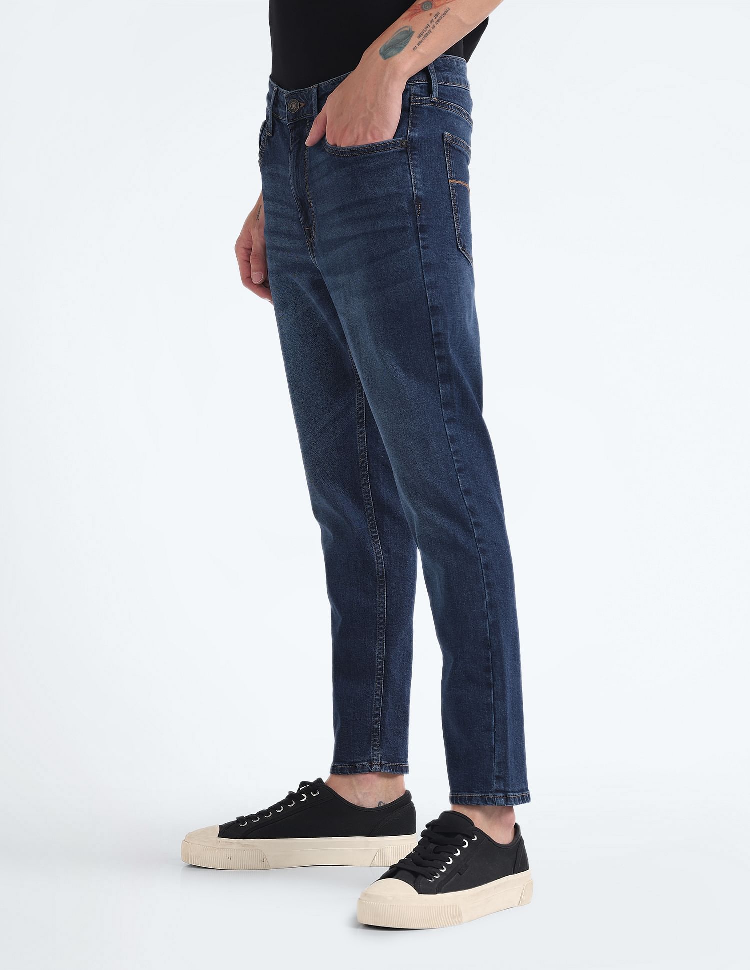 Flying Machine Mankle Relax Tapered Stone Wash Jeans