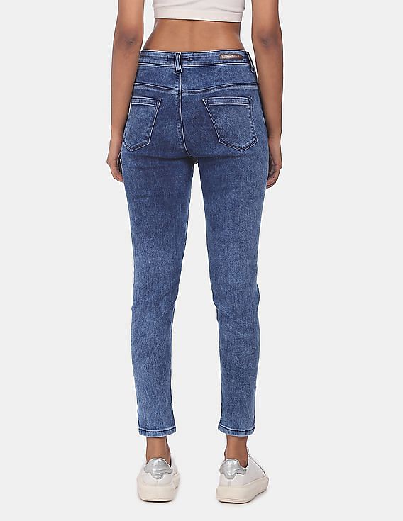 Flying Machine Women Veronica Skinny Fit Acid Wash Jeans