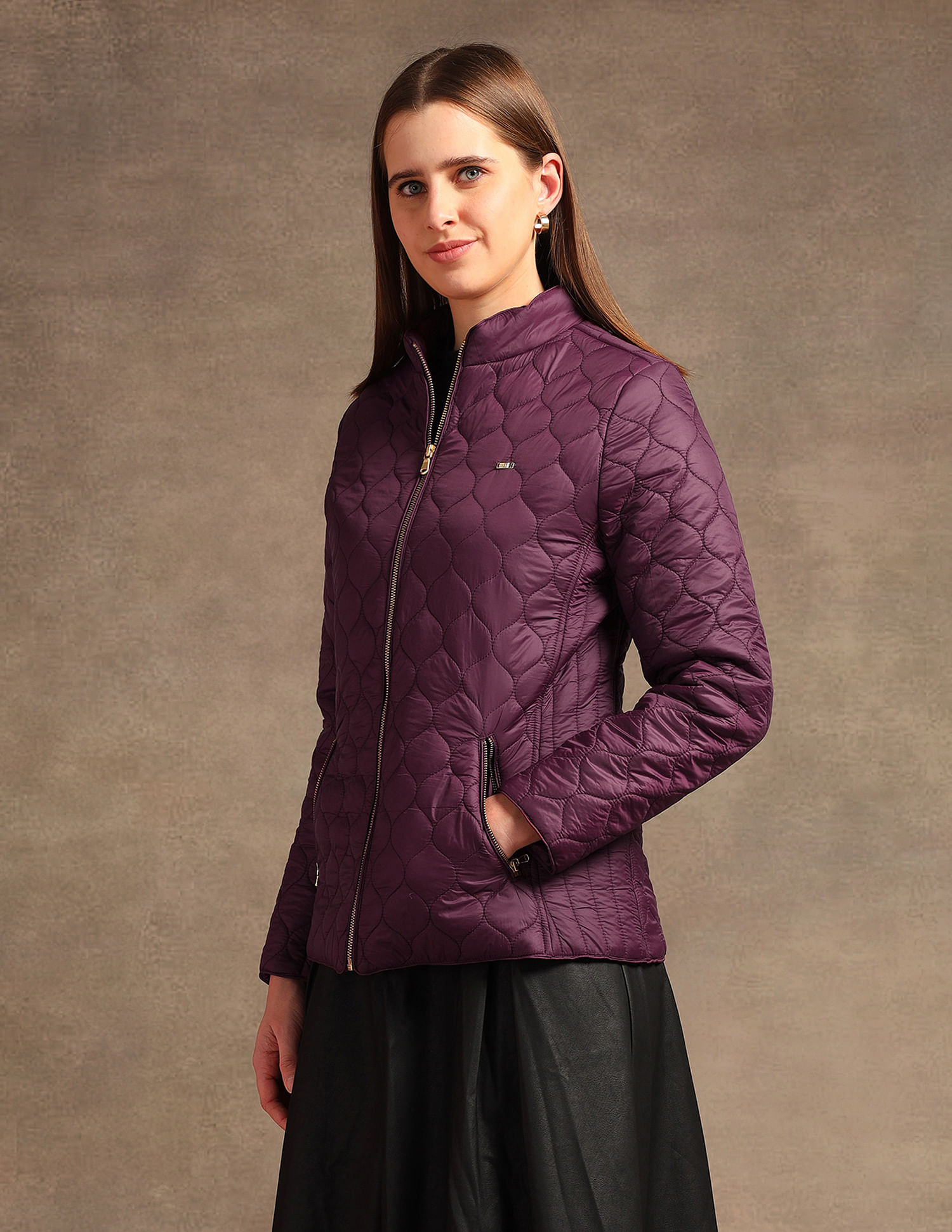 U.S. Polo Assn. Women Stand Collar Longline Quilted Jacket