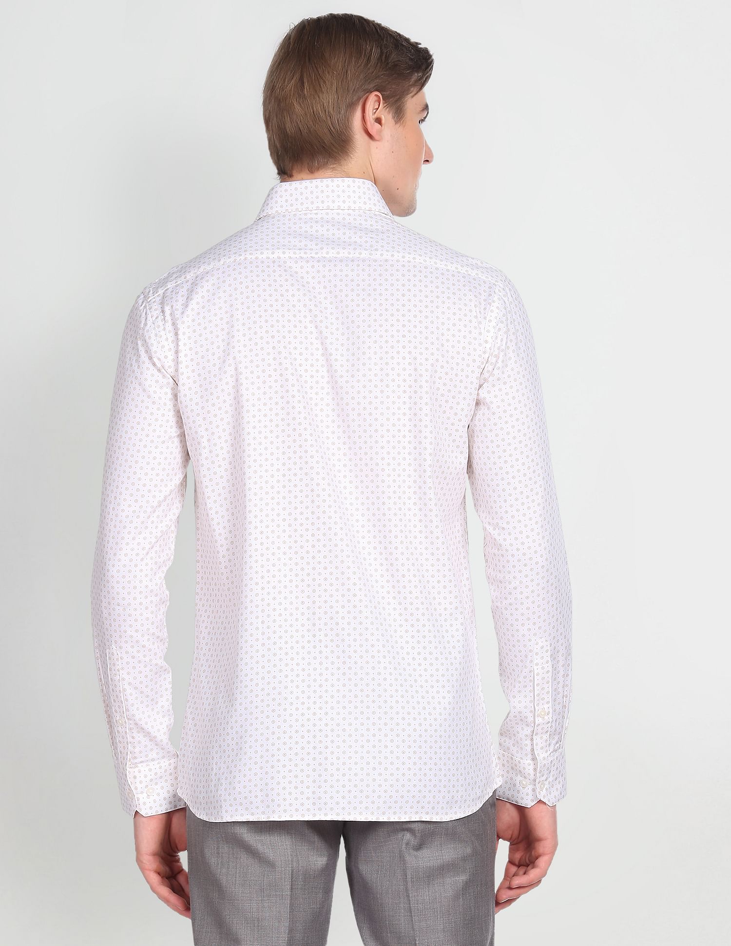 Arrow Geometric Print Cotton Dobby Shirt