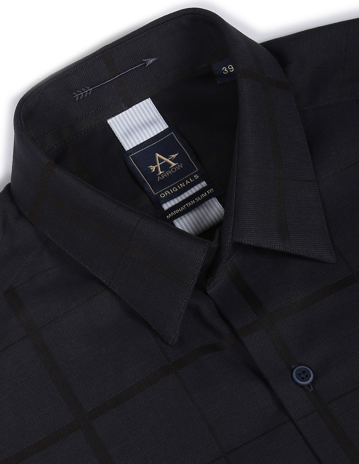 Arrow Windowpane Check Manhattan Slim Fit Shirt