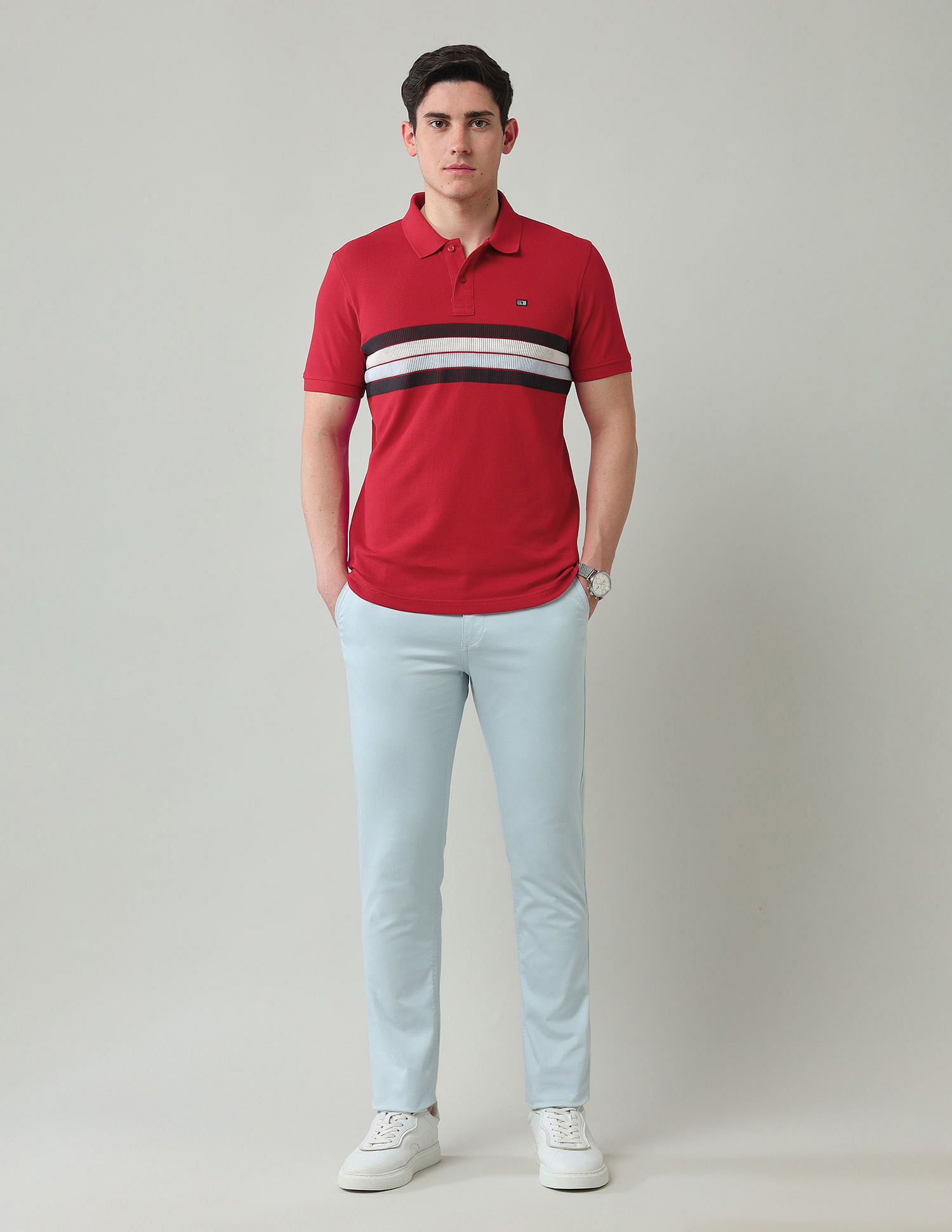 Arrow Sport Horizontal Striped Regular Fit Polo Shirt