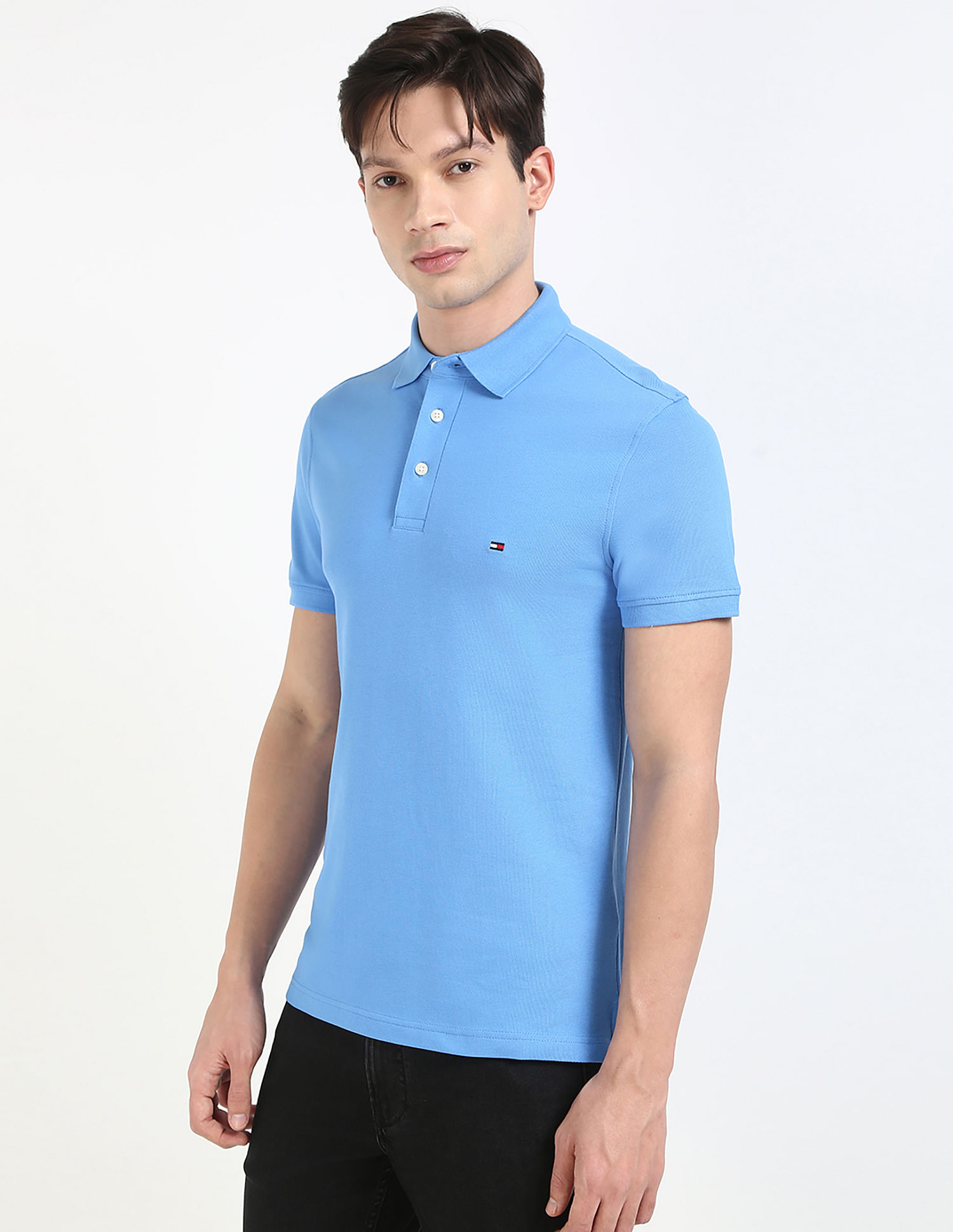 Tommy Hilfiger Solid Slim-Fit Cotton Polo Shirt