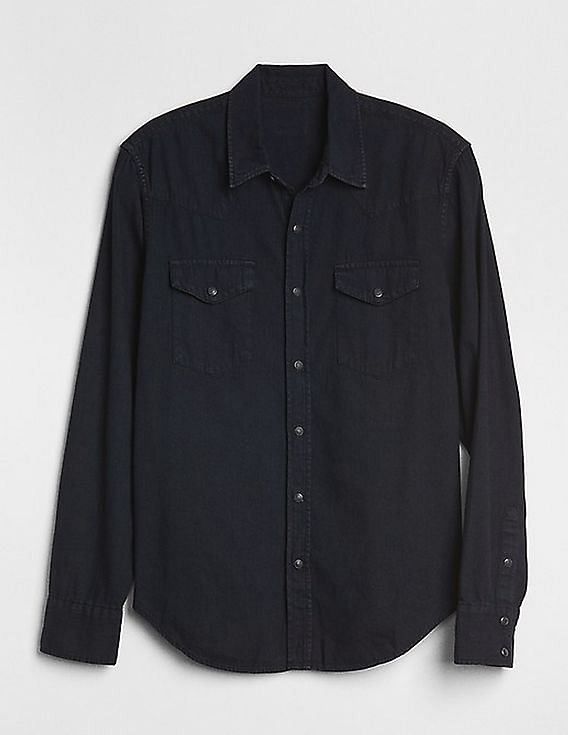 Buy GAP Men Black Western Denim Shirt NNNOW