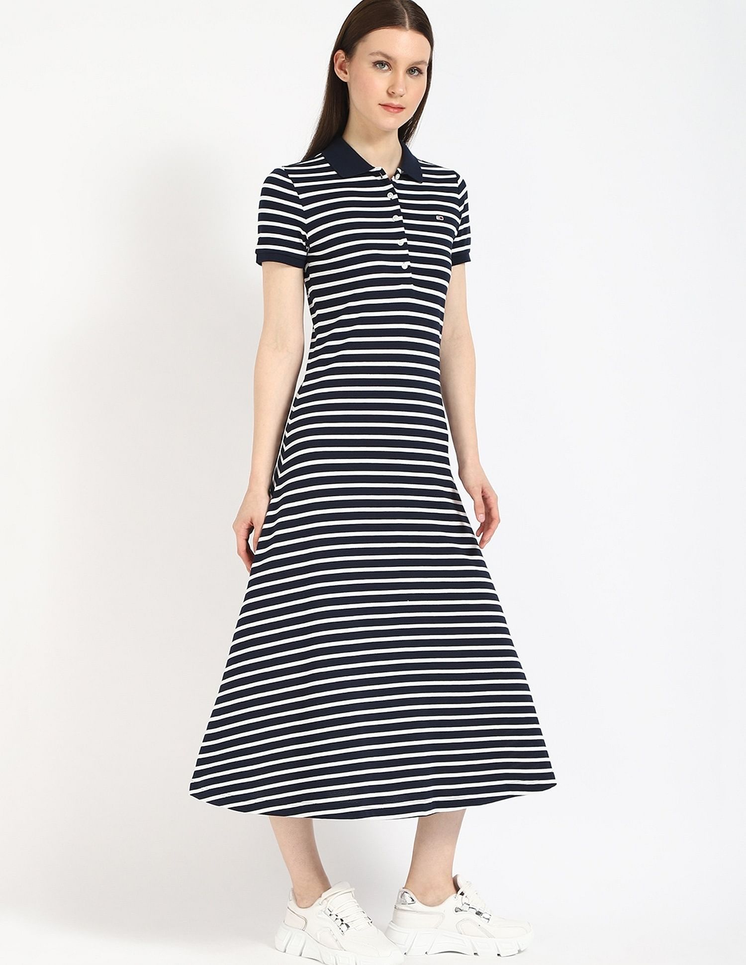 Tommy Hilfiger Cotton Polo Collar A-Line Dress